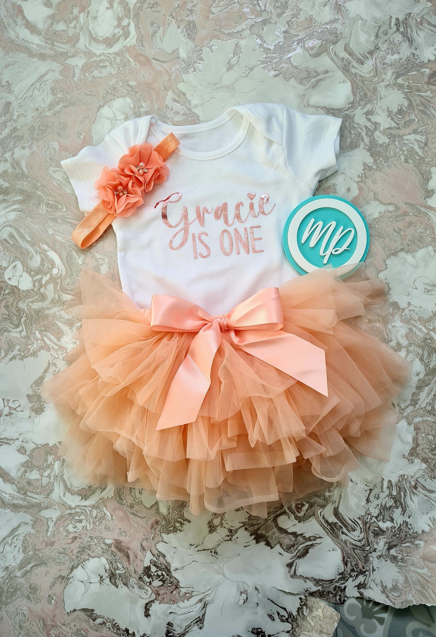 Girls Birthday Personalised Tutu Outfit - Newborn Photography - Personalised Baby Vest