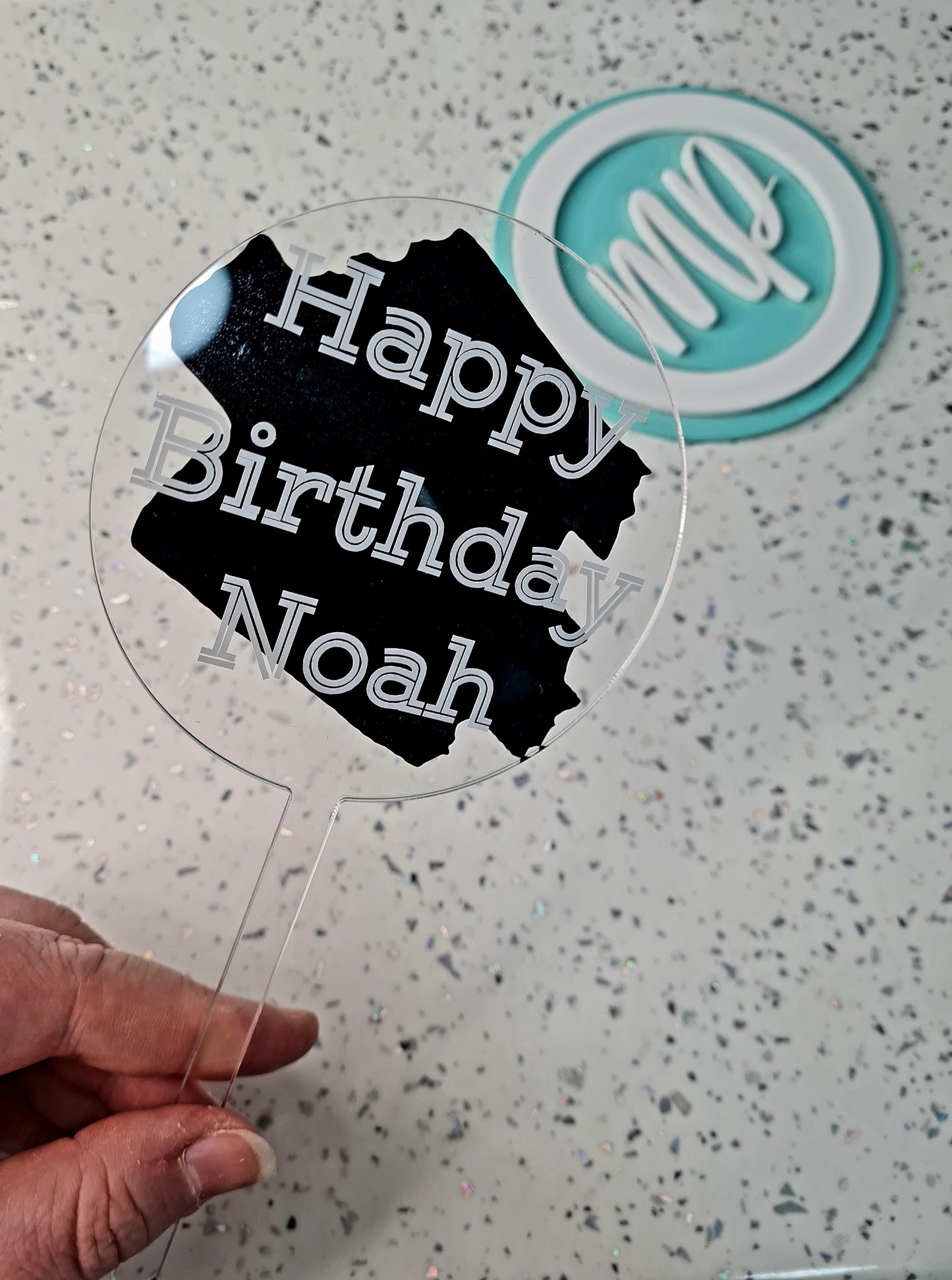 Personalised Acrylic Cake Topper - Birthday Cake Topper - Milestone Birthday Topper