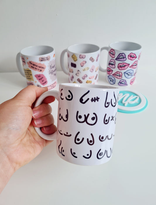 Adult Boobs Print Mug - Girl Power Cup