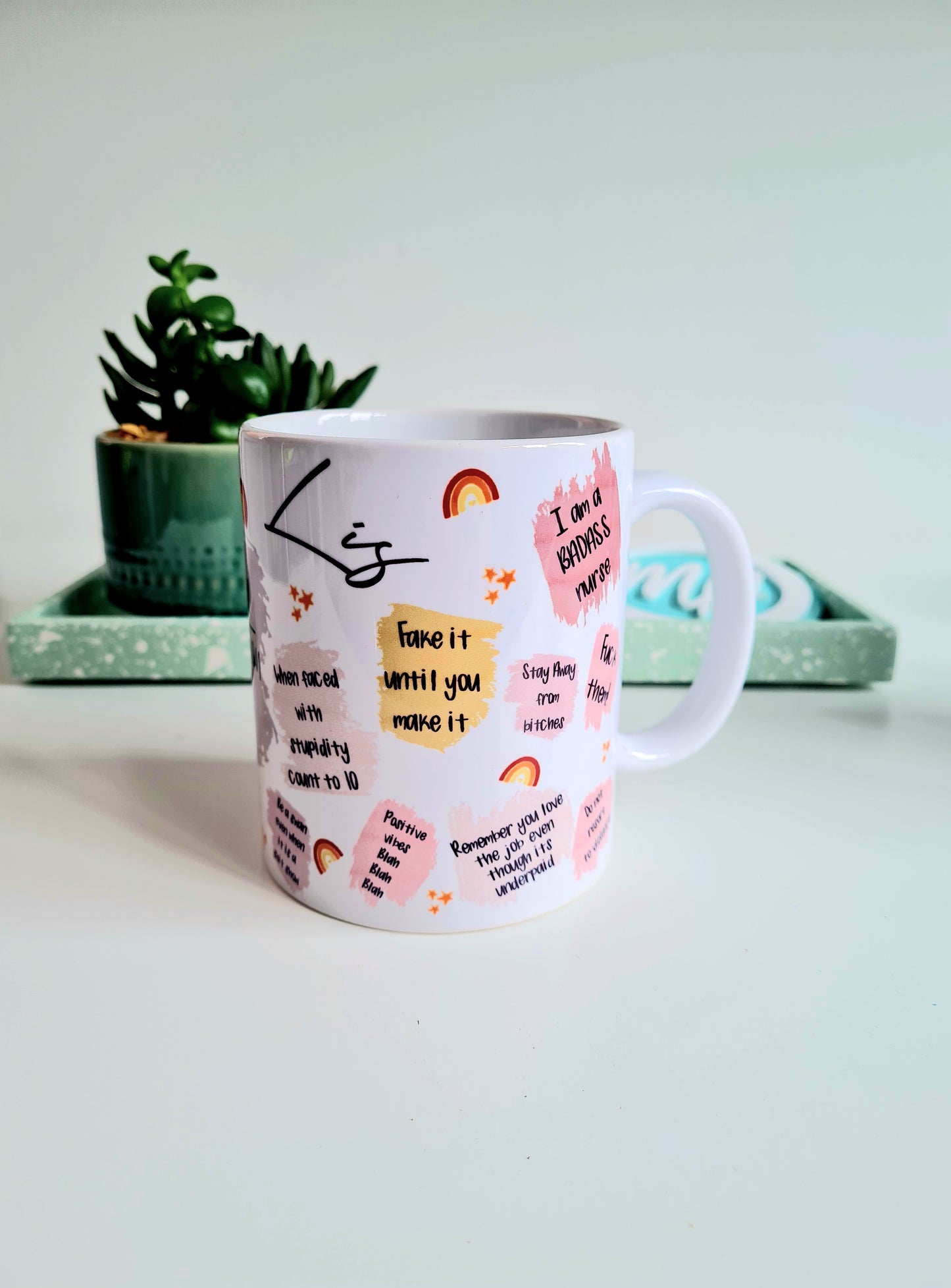 Nurse Affirmation Mug - Swearing Nurse Humour Cup - Swearing Nurse Gift - Mental Health Gift Mug