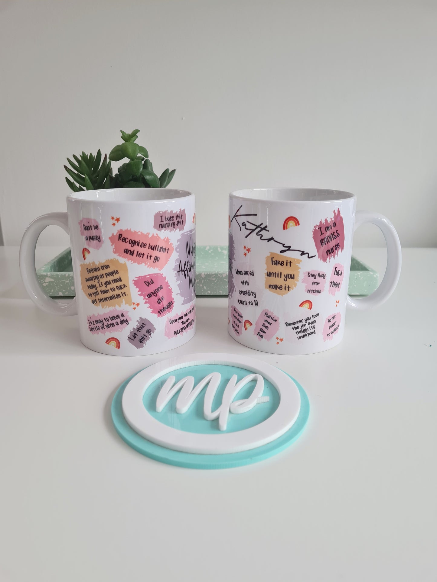 Nurse Affirmation Mug - Swearing Nurse Humour Cup - Swearing Nurse Gift - Mental Health Gift Mug