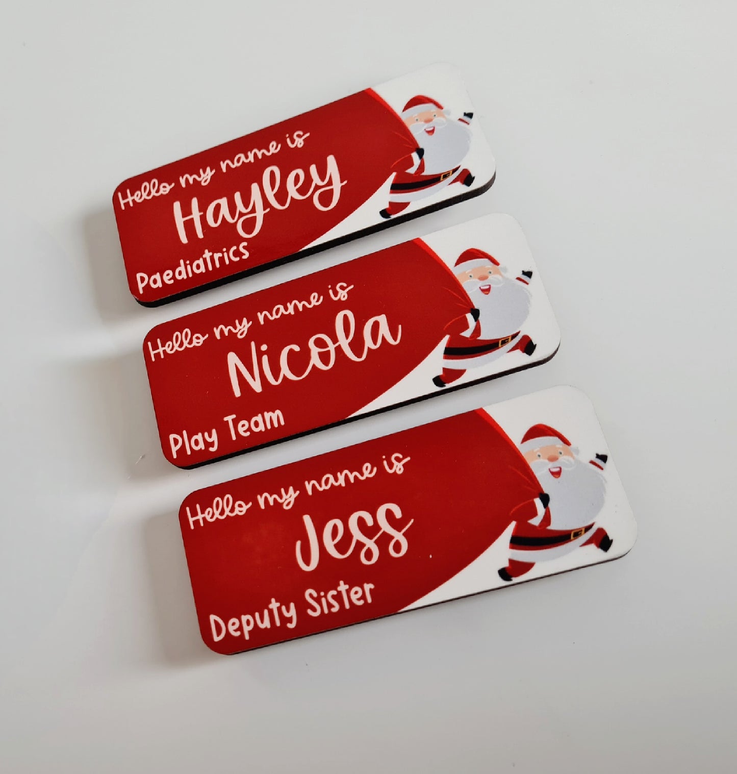 Santa Name Badge, Student Midwife Badge, Student Nurse Badge, Christmas Theme Name Badge, midwife, nurse name badge