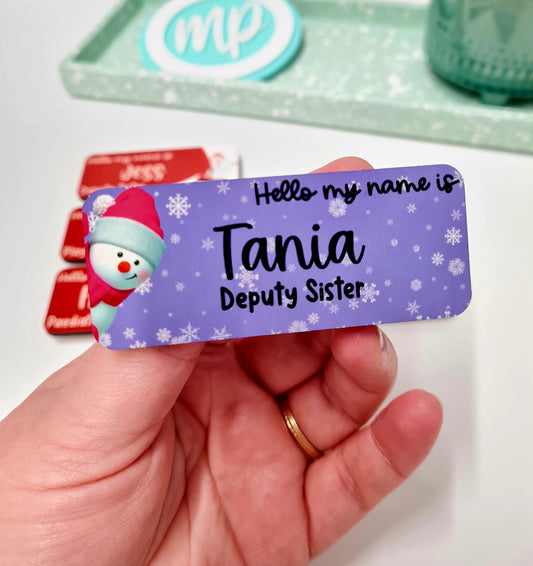 Personalised Christmas Theme Name Badge, Nurse Badge, Midwife Badge, Student Nurse Name Badge, Student Midwife Name Badge