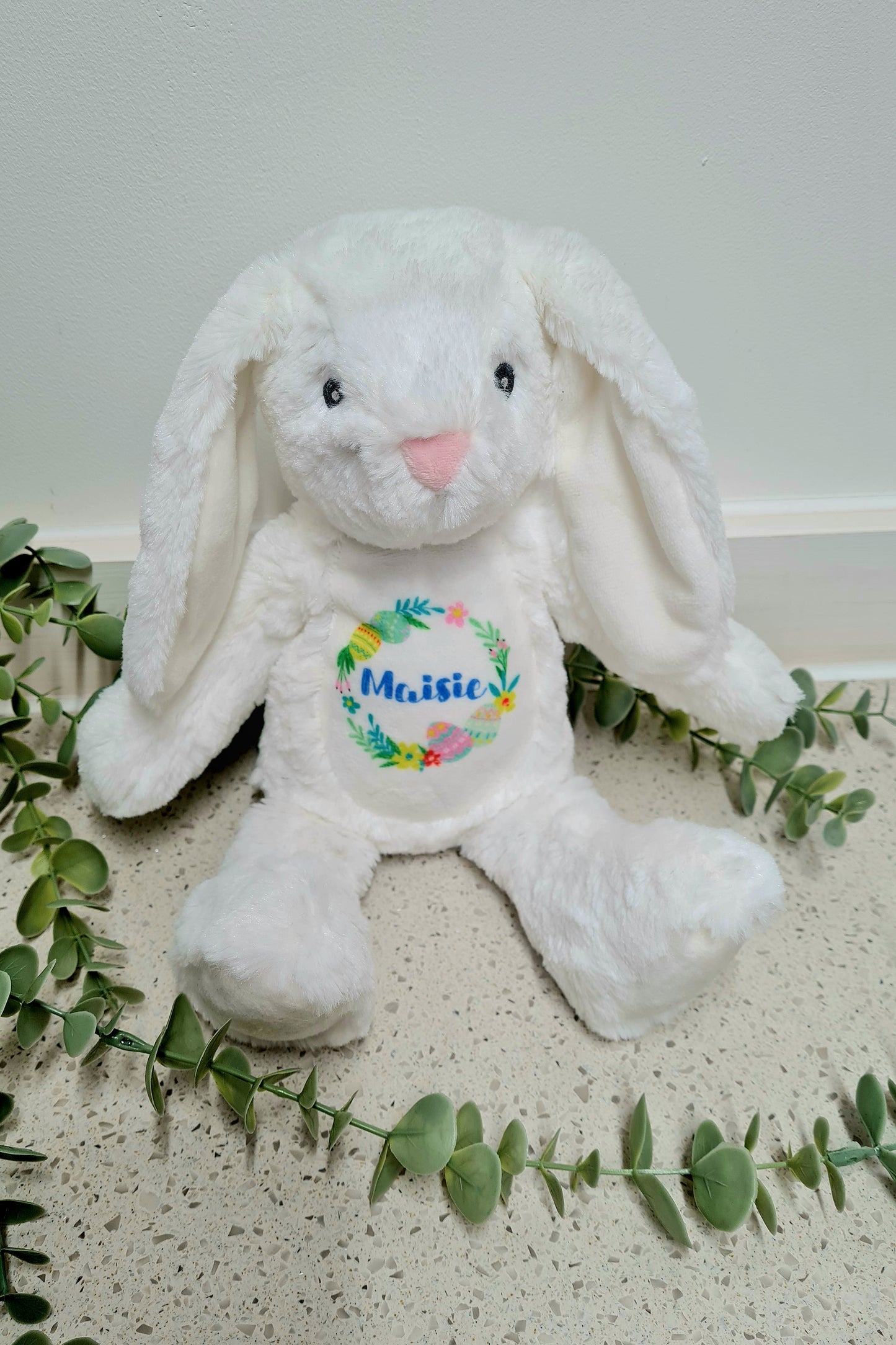 Easter Bunny Plush, Personalised Bunny Teddy, Babies First Easter Keepsake.