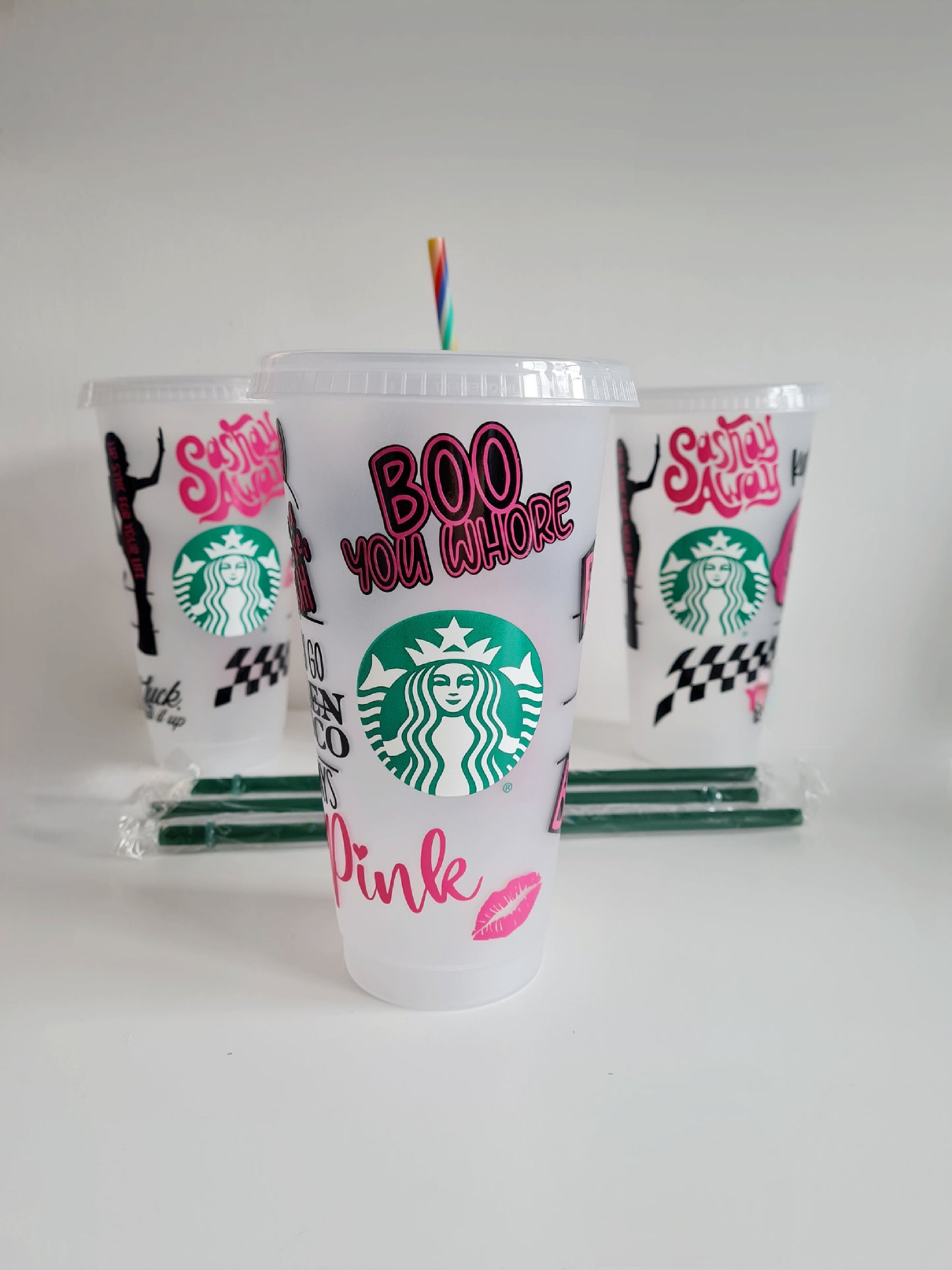 Personalised Mean Girls Cold Cup With Logo and Straw, Burn Book Theme Gift