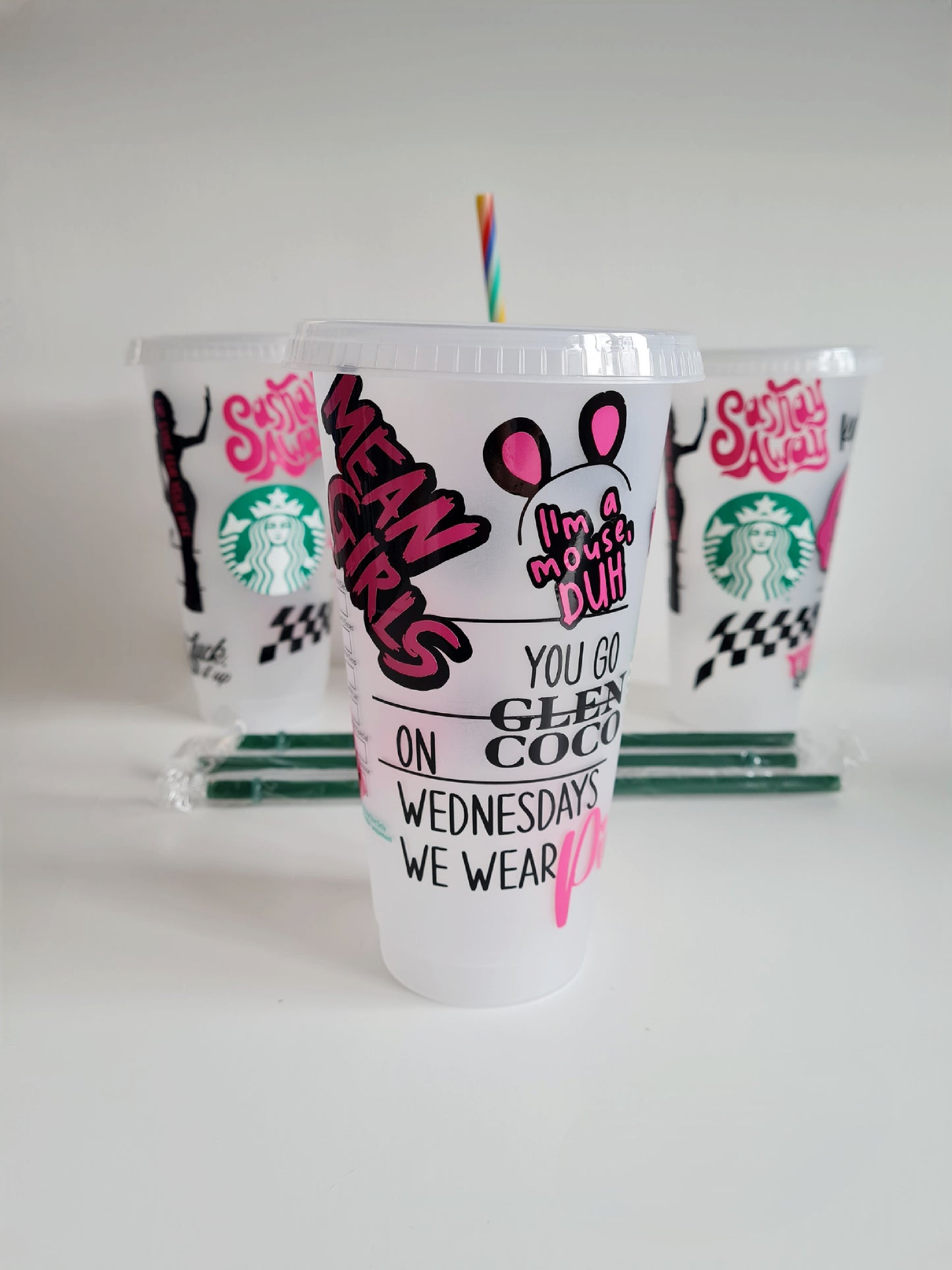 Personalised Mean Girls Cold Cup With Logo and Straw, Burn Book Theme Gift