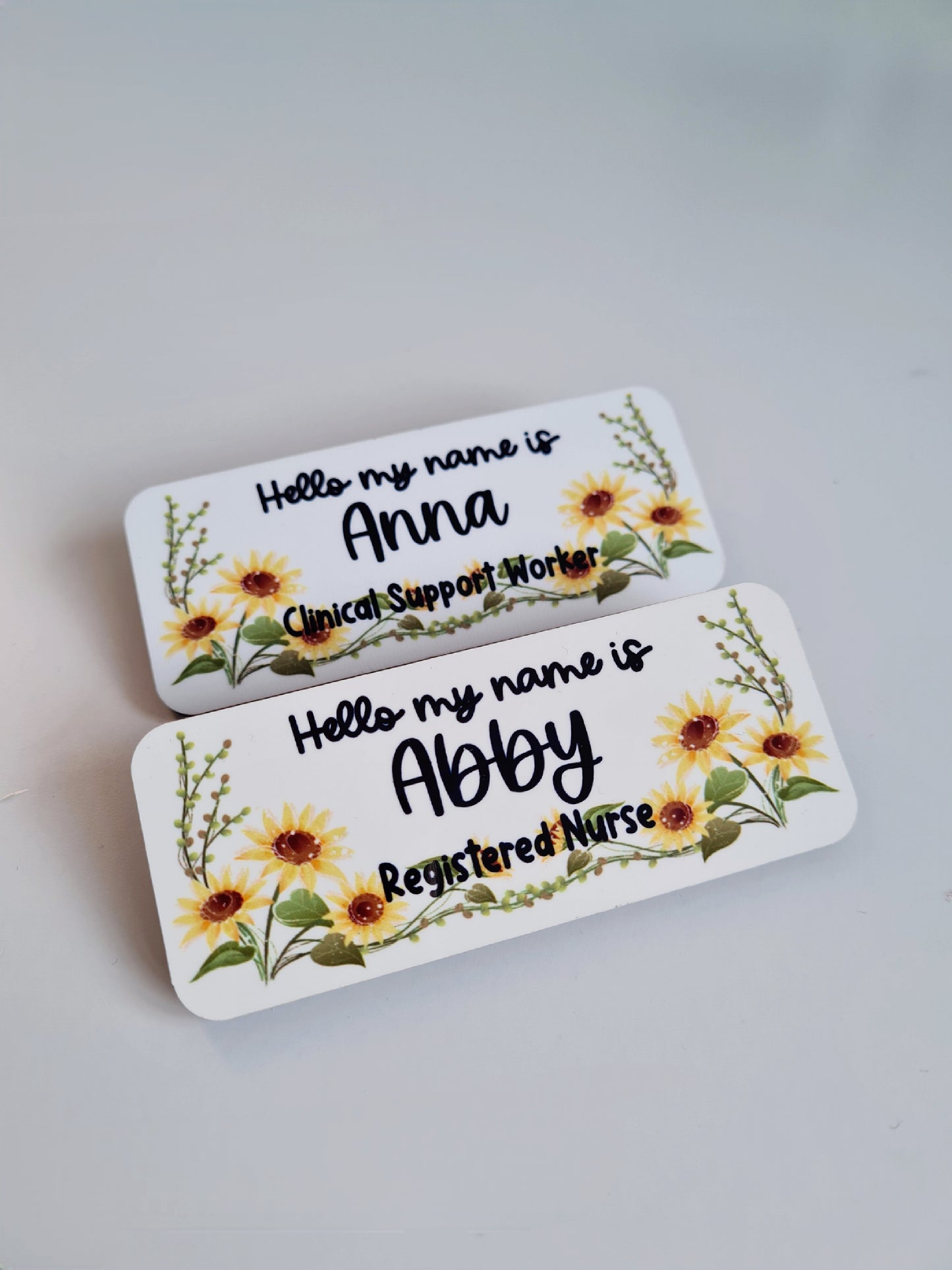 Sunflower Personalised Name Badge - Hello my name is, student midwife badge, student nurse badge, midwife, nurse gift