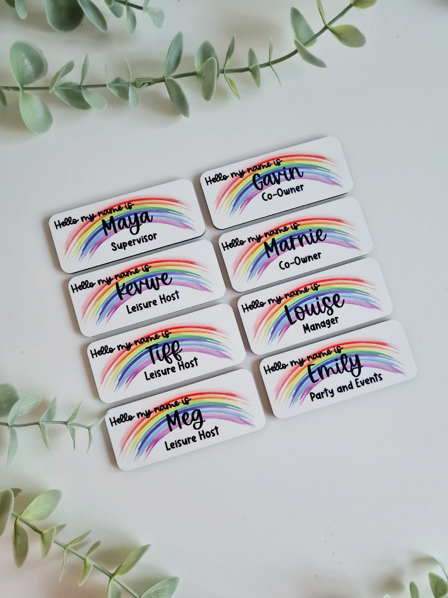 Rainbow Personalised Name Badge - student nurse, student midwife, midwife, nurse, hello my name is