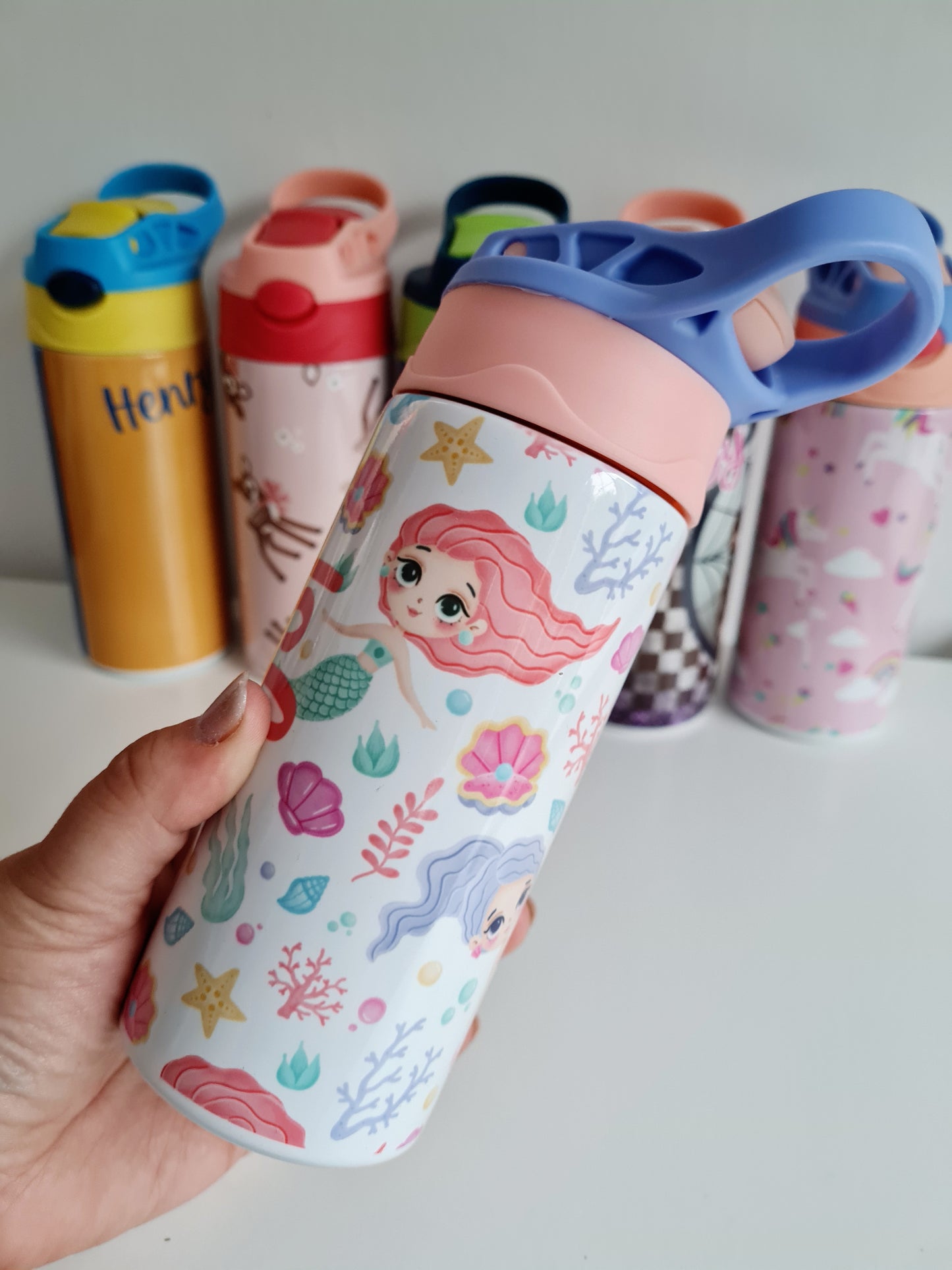 Personalised Mermaid Theme Childrens Water Bottle