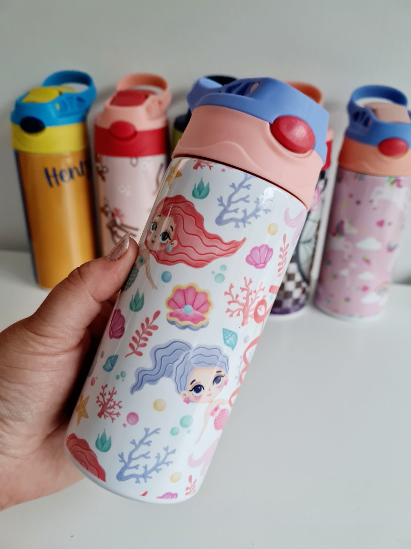 Personalised Mermaid Theme Childrens Water Bottle