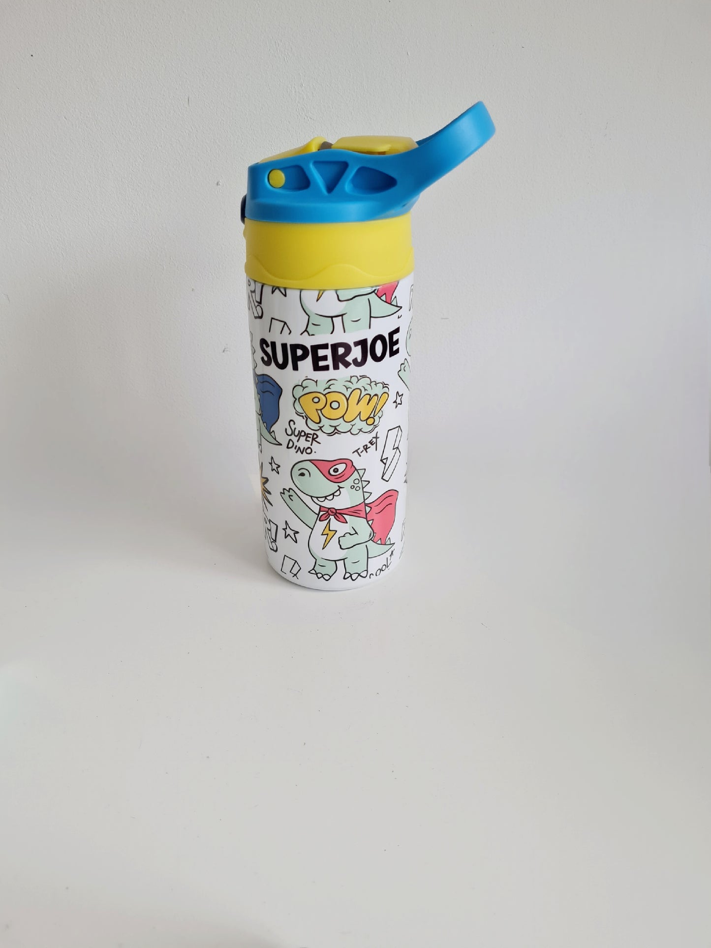 Personalised Super Dinosaur Kids Water Bottle