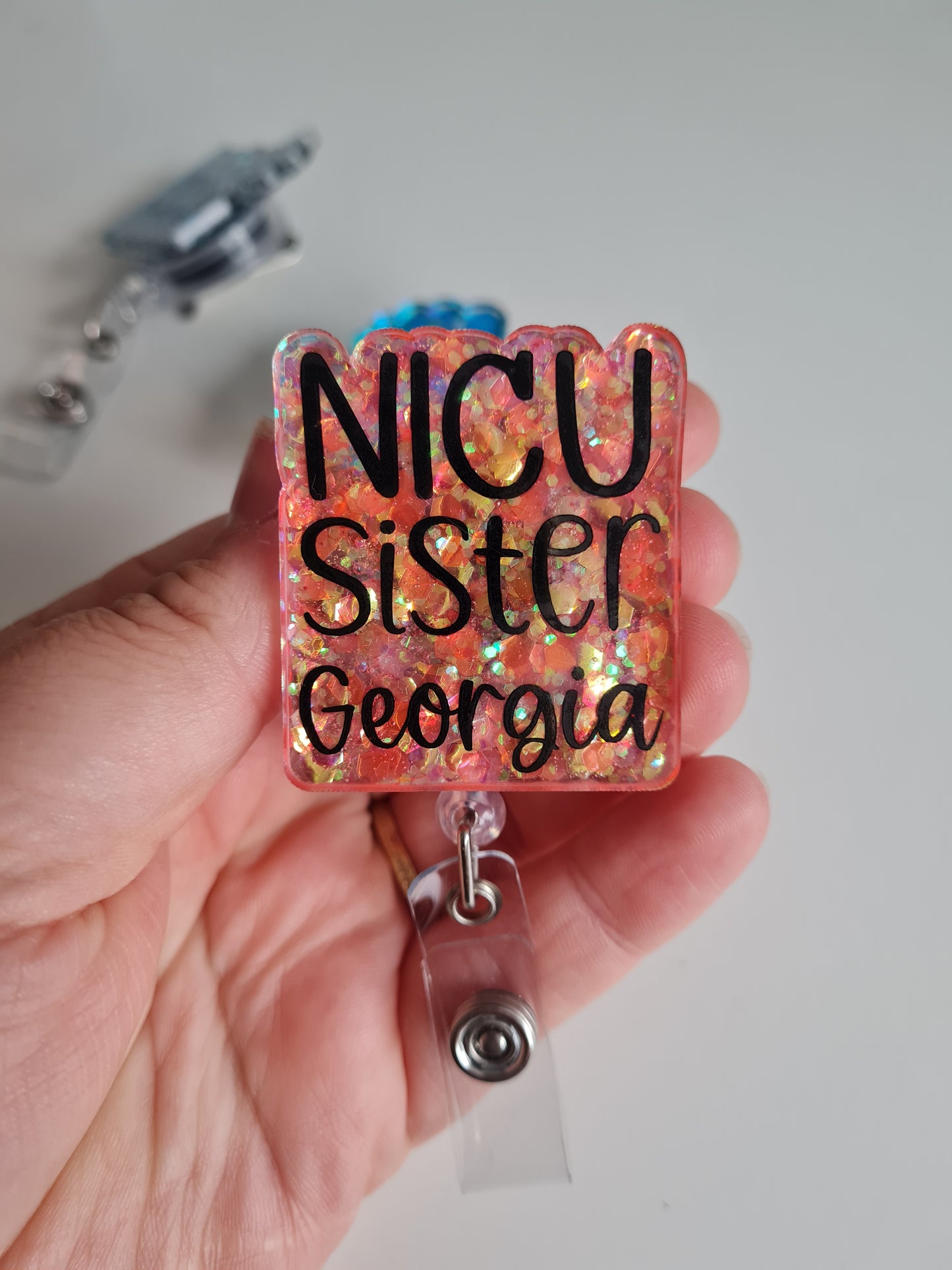 Glitter Badge Reel, Nurse Badge, Midwife Badge, Student Name Badge Reel, Doctor Glitter Badge