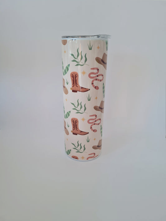 Cowboy Western Theme Tumbler - Cactus - County Theme Cup