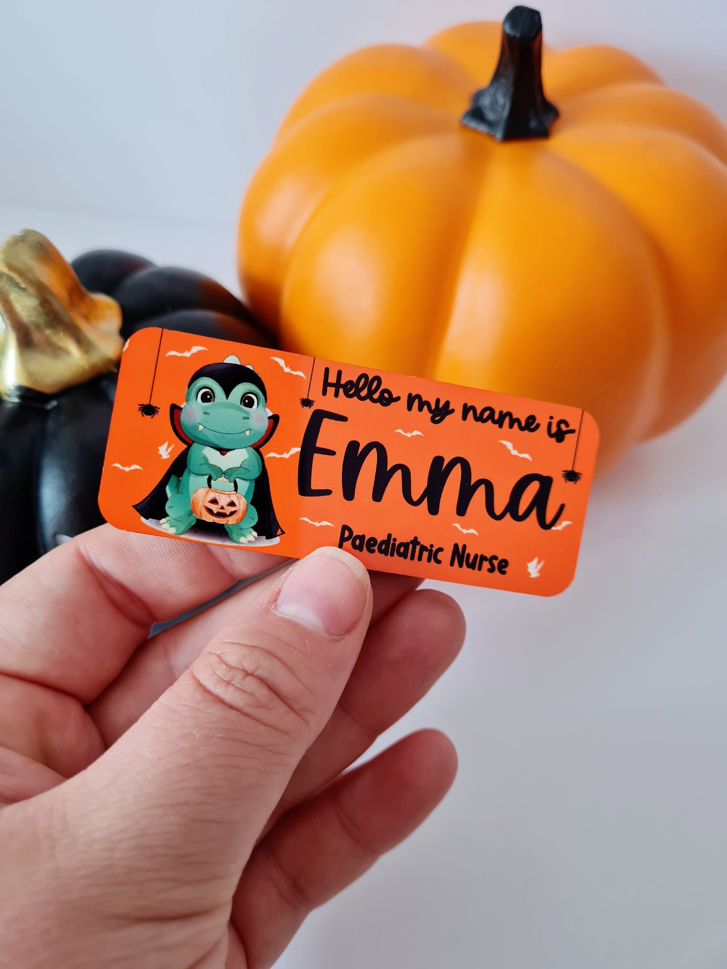 Dracular Dinosaur Halloween Theme Name Badge For Nurse, Midwife, Student Nurse, Student Midwife, Doctor, Healthcare NHS Name Badge