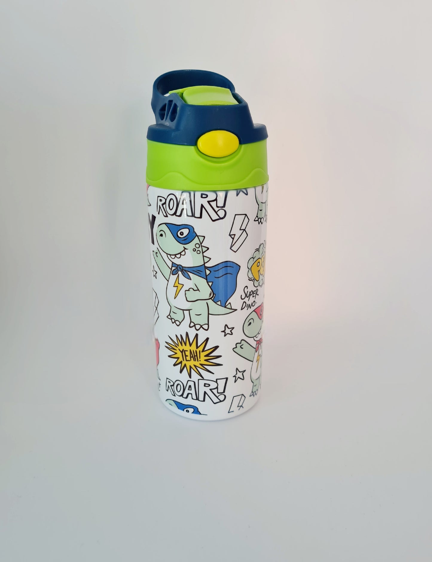 Personalised Super Dinosaur Kids Water Bottle