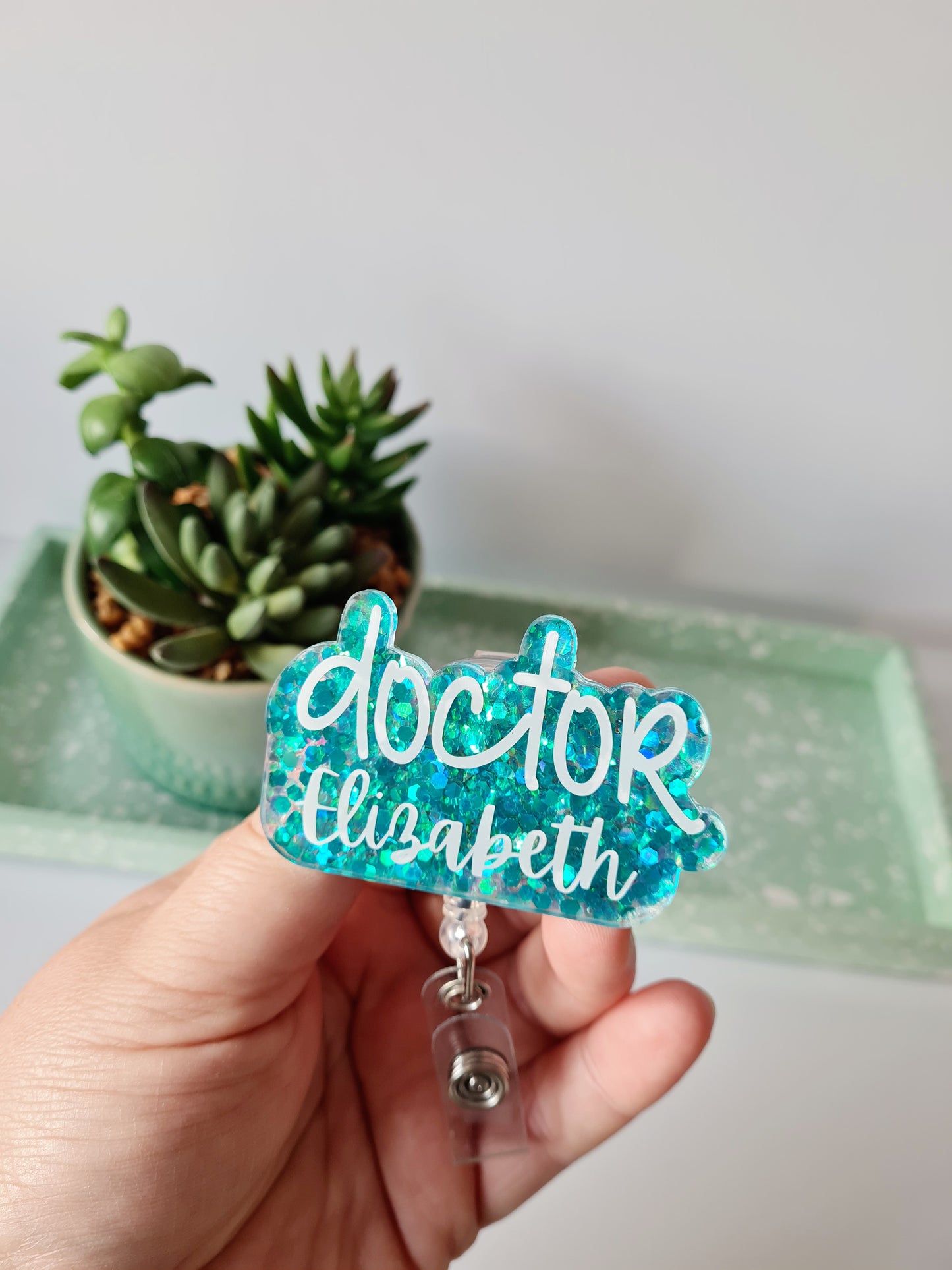 Glitter Badge Reel, Nurse Badge, Midwife Badge, Student Name Badge Reel, Doctor Glitter Badge