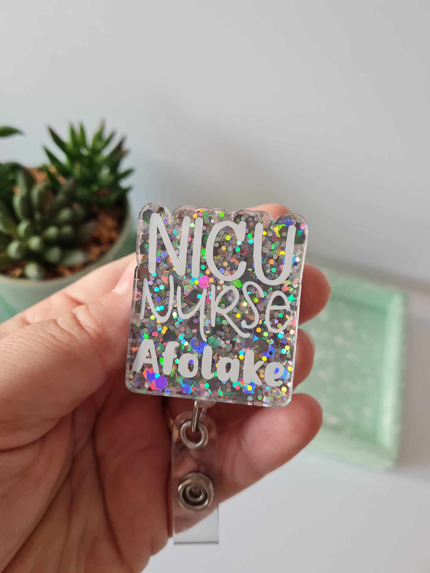 Glitter Badge Reel, Nurse Badge, Midwife Badge, Student Name Badge Reel, Doctor Glitter Badge