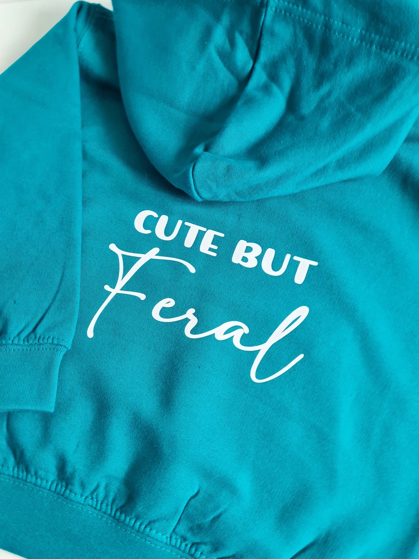 Cute But Feral Kids Hoodie, Bespoke Childrens Hoodie, Feral Clothing For Kids, Feral Quote Hoodie