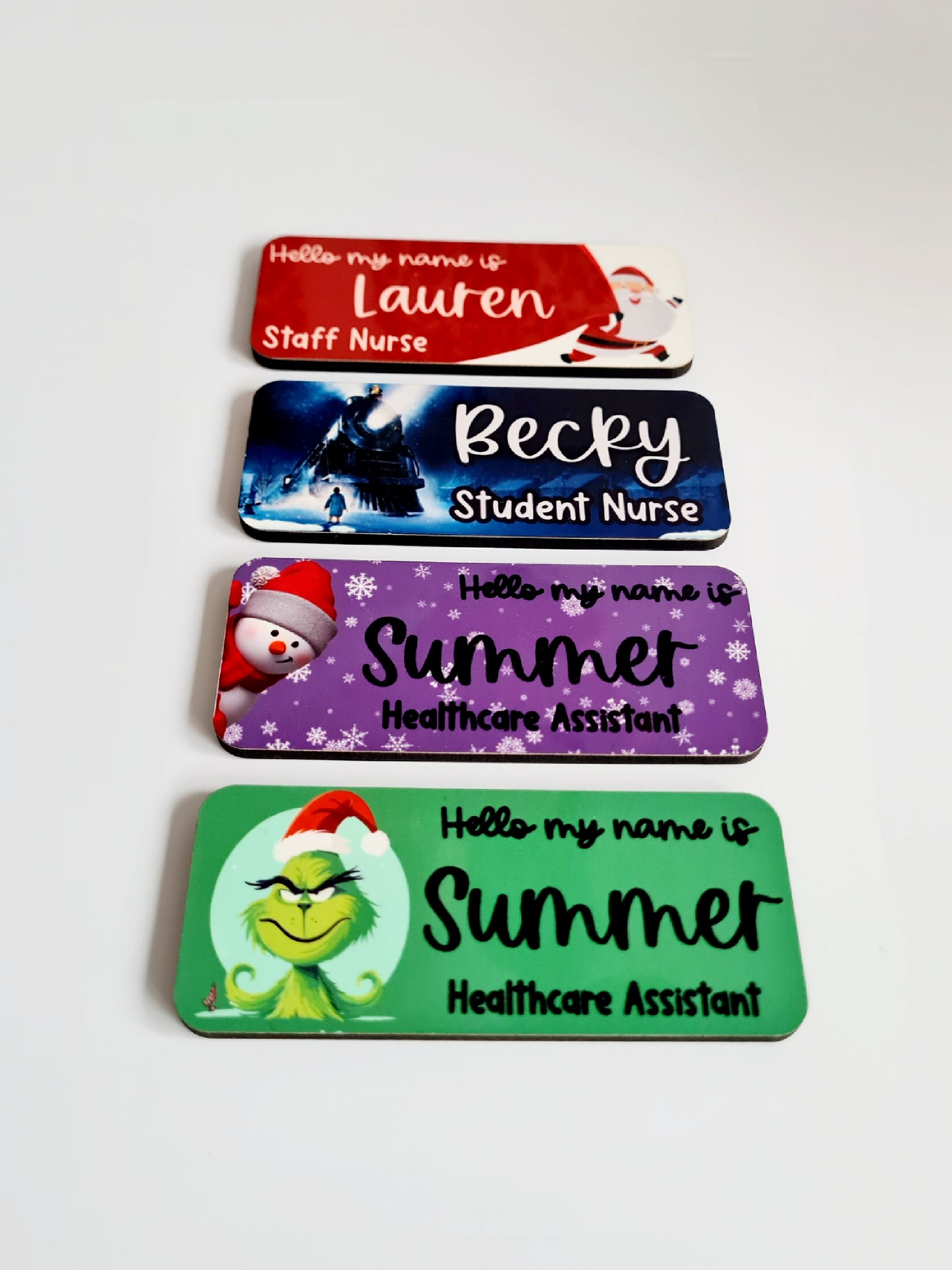 Christmas Name Badge ALL DESIGNS, Nurse Name Badge, Midwife Name Badge, Student Nurse Name Badge, Student Midwife Name Badge