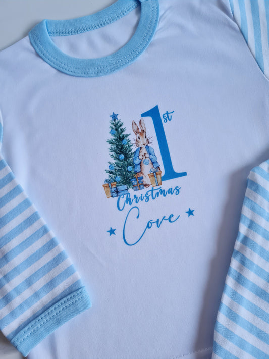 Babies First Christmas Pyjamas, Personalised Christmas Pjs, Christmas Pjs