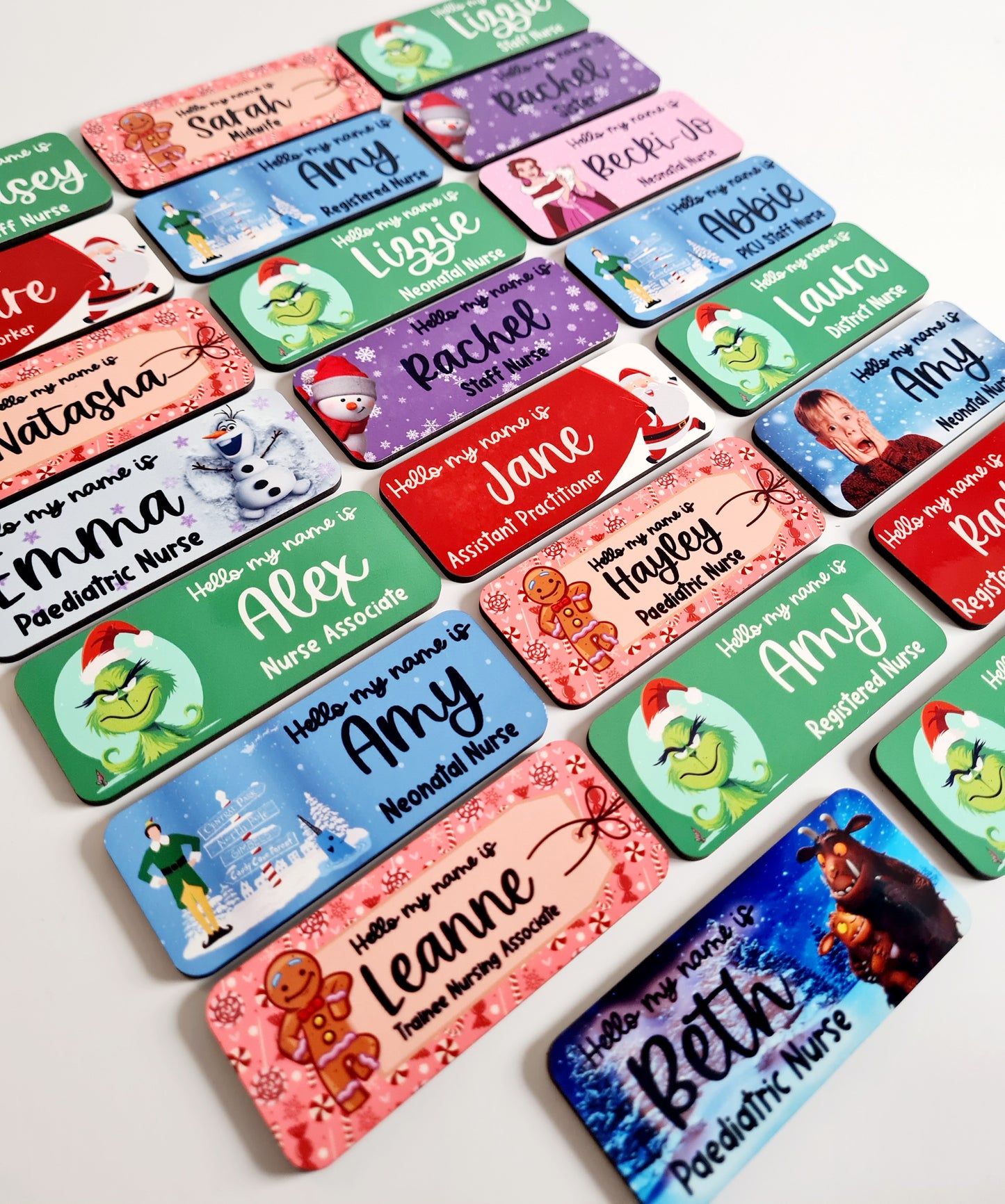 Christmas Name Badge ALL DESIGNS, Nurse Name Badge, Midwife Name Badge, Student Nurse Name Badge, Student Midwife Name Badge