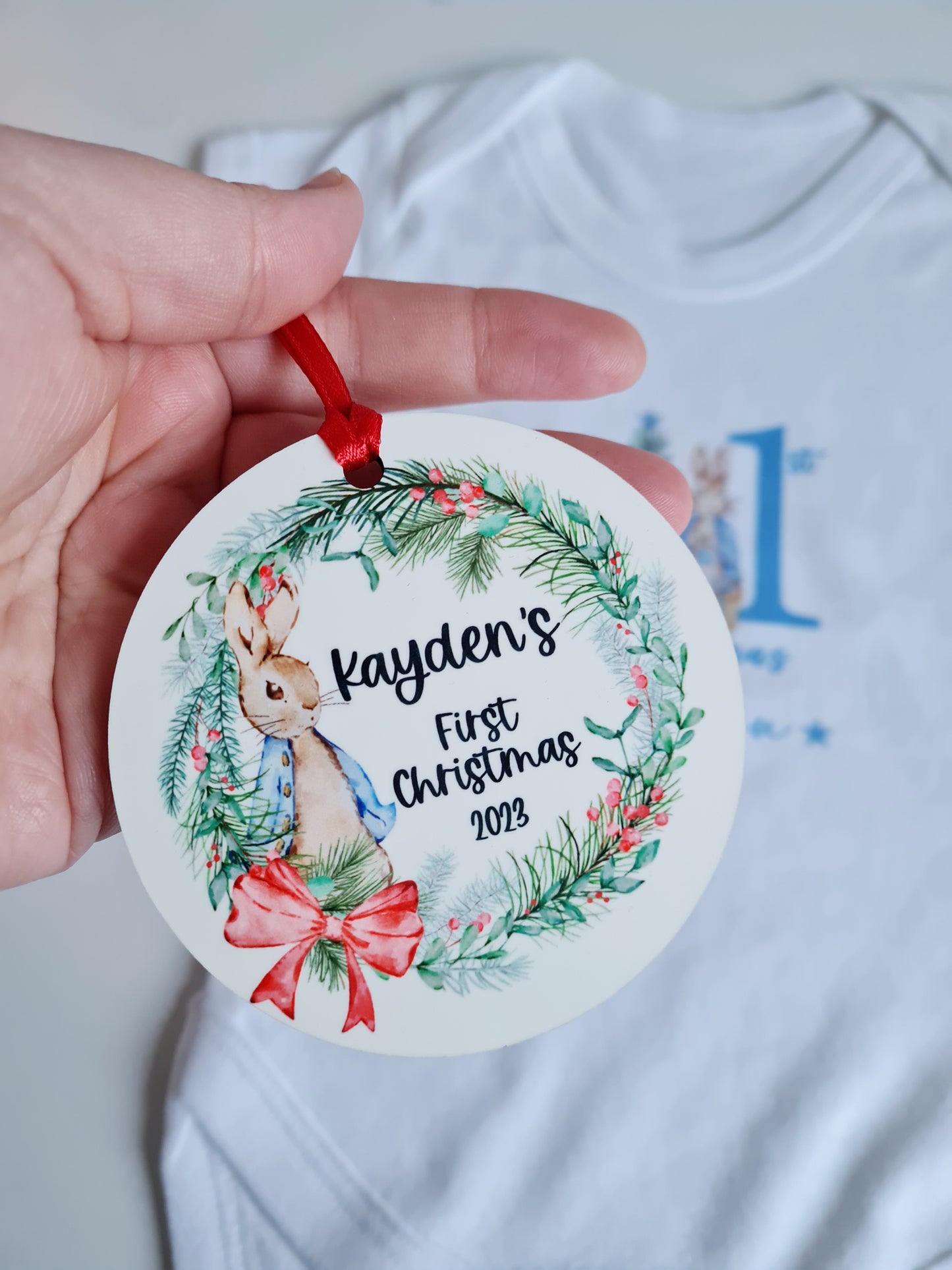 Babies First Christmas Tree Bauble - Personalised Bauble