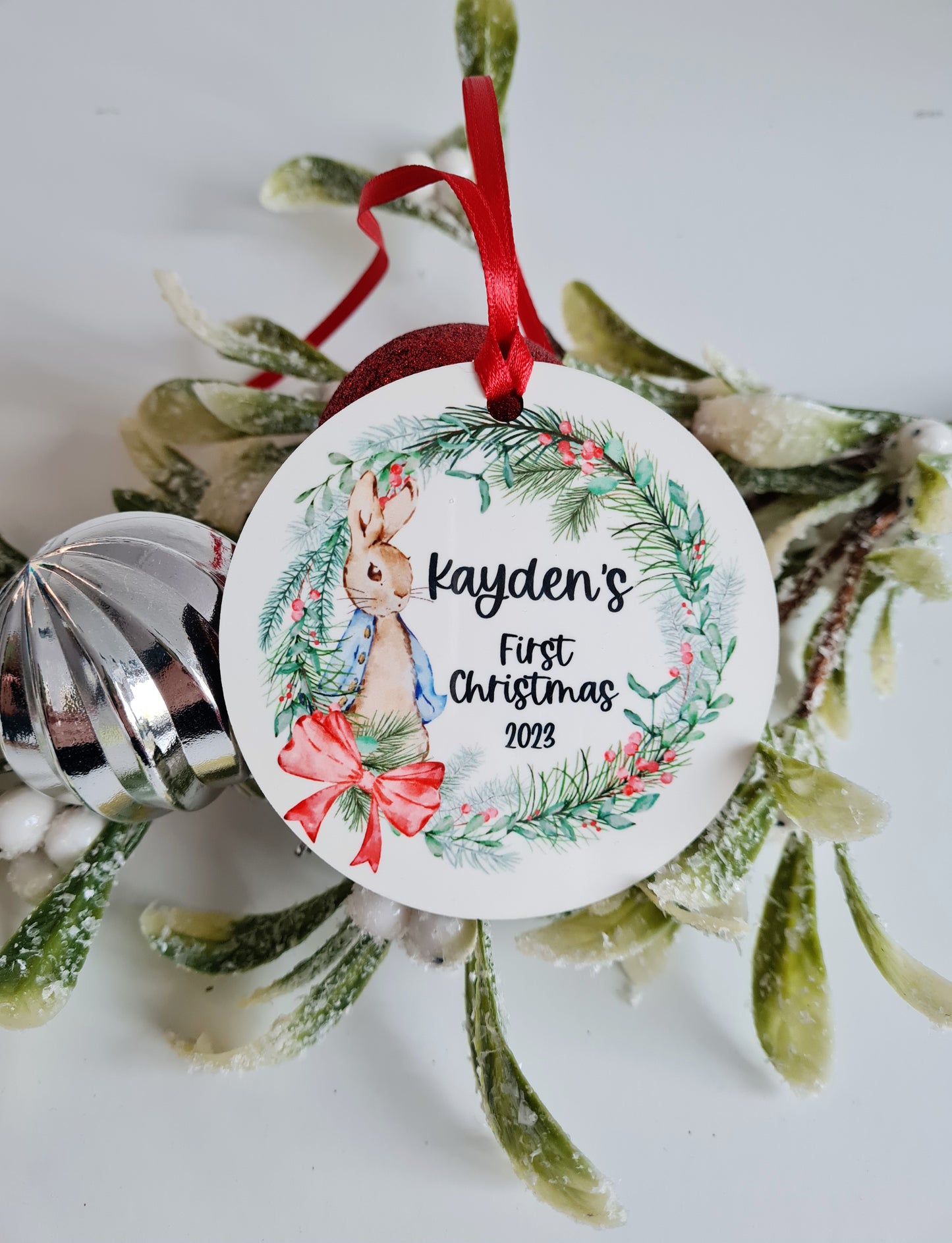 Babies First Christmas Tree Bauble - Personalised Bauble