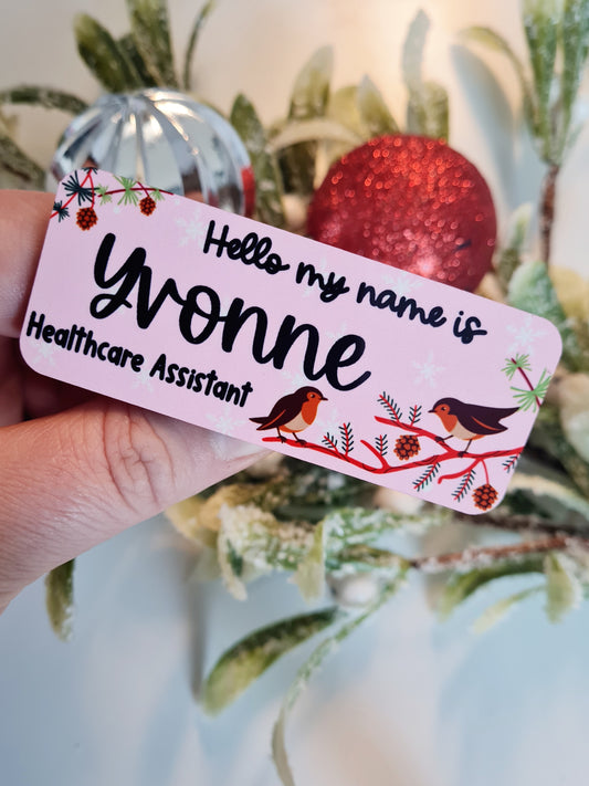 Christmas Robin Name Badge, Student Midwife Badge, Student Nurse Badge, Christmas Theme Name Badge, midwife, nurse name badge