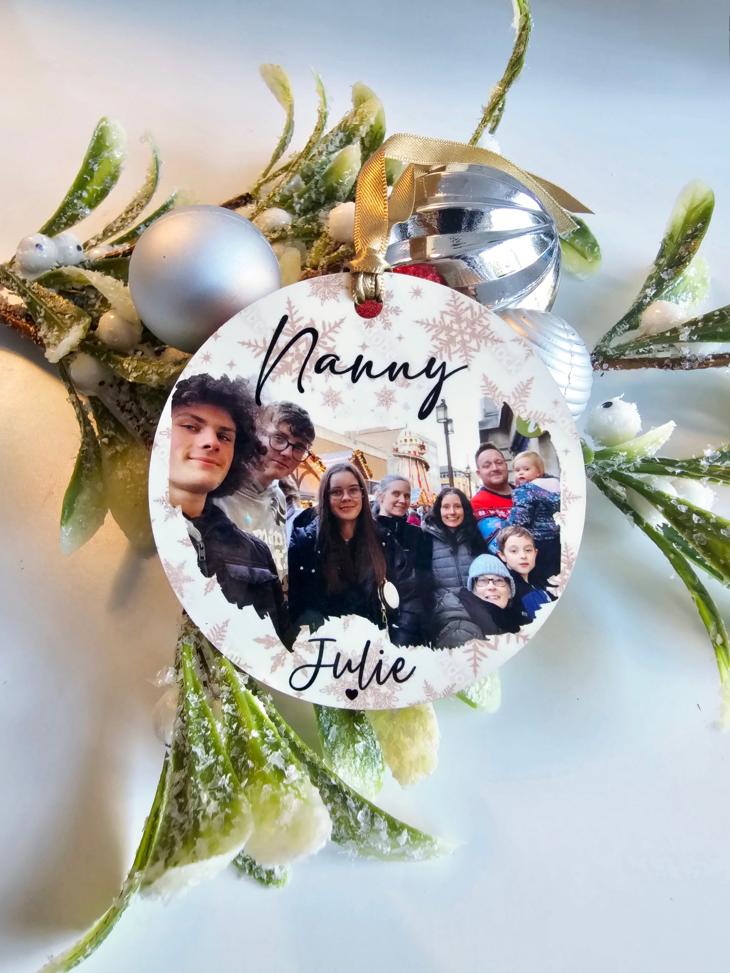 Personalised Photo Christmas Bauble, Bespoke Bauble, Christmas Tree Decoration, Family Photo Gift