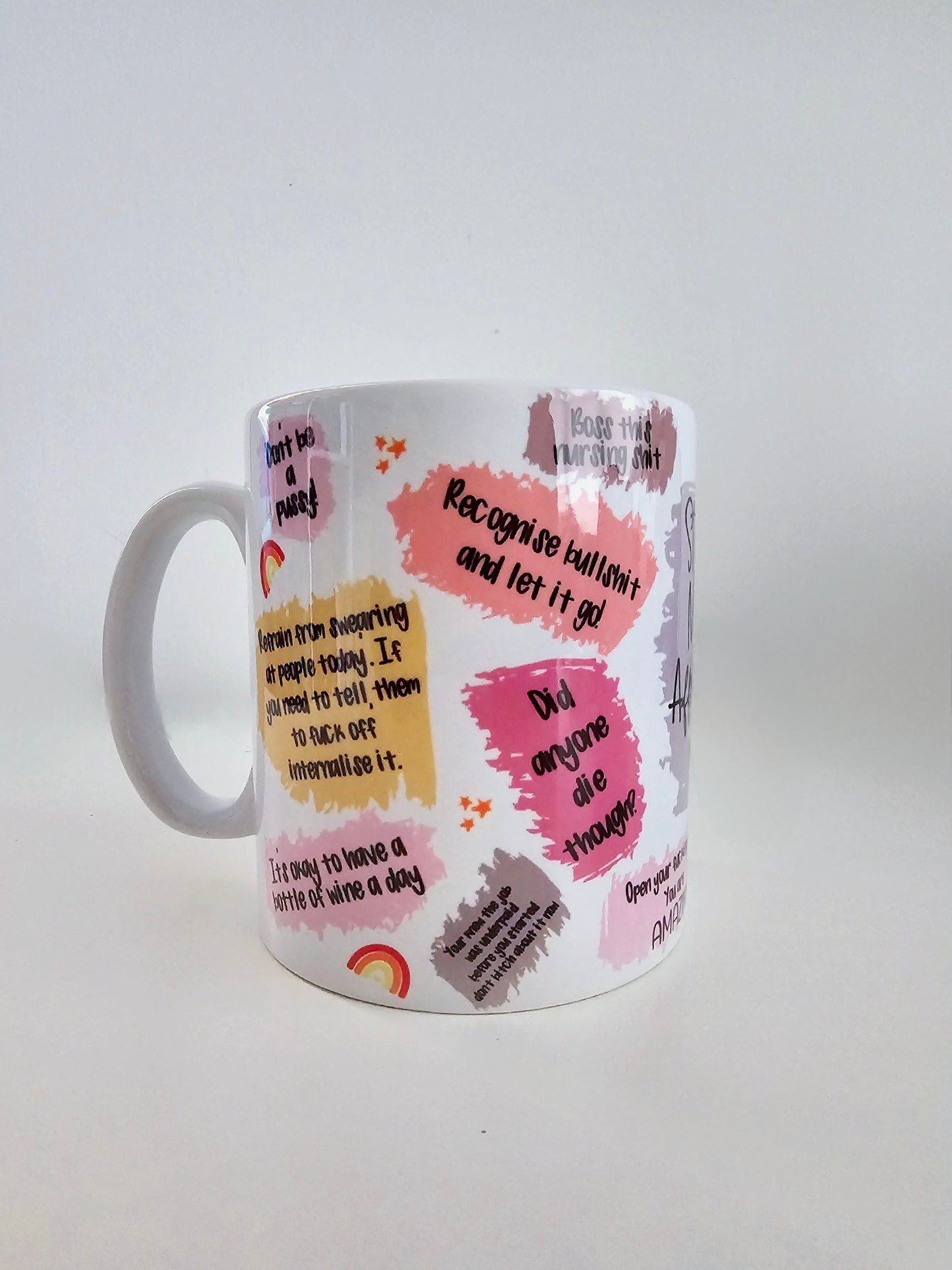 Student Nurse Affirmation Mug - Swearing Nurse Humour Cup - Swearing Student Nurse Gift - Mental Health Gift Mug