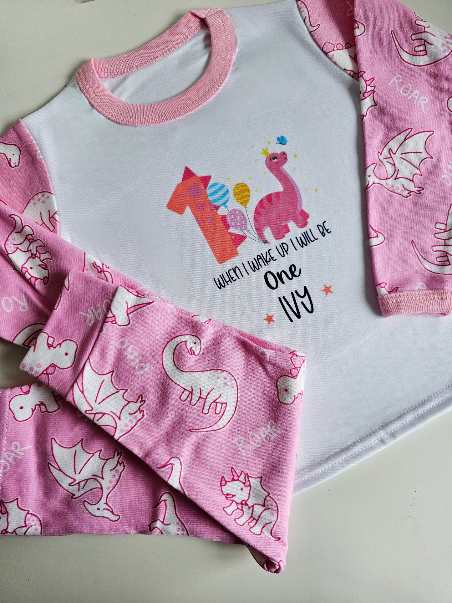 Childrens Dinosaur Pyjamas, Personalised Kids Pjs, Dino Theme For Kids