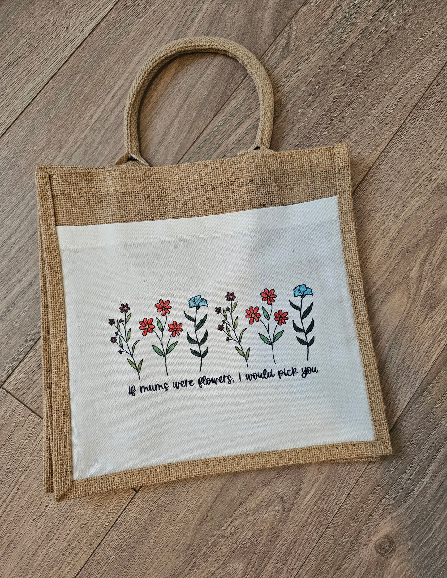 Sale Jute Bag, Large, Mum Quote