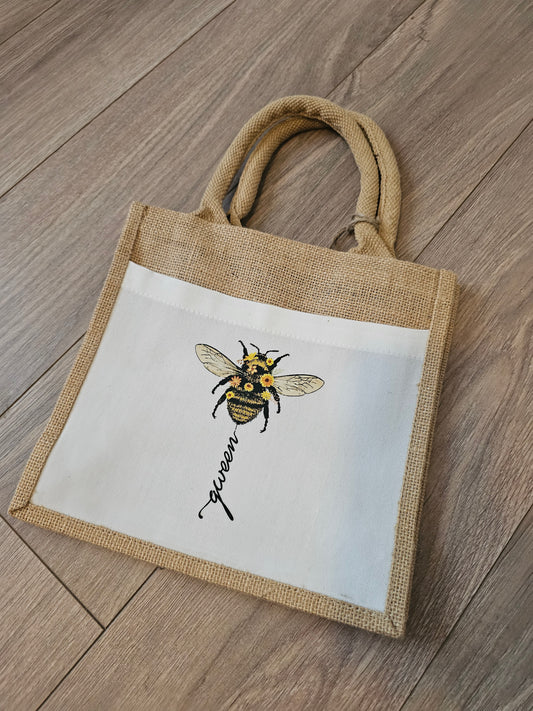 Queen Bee Jute Bag - Small