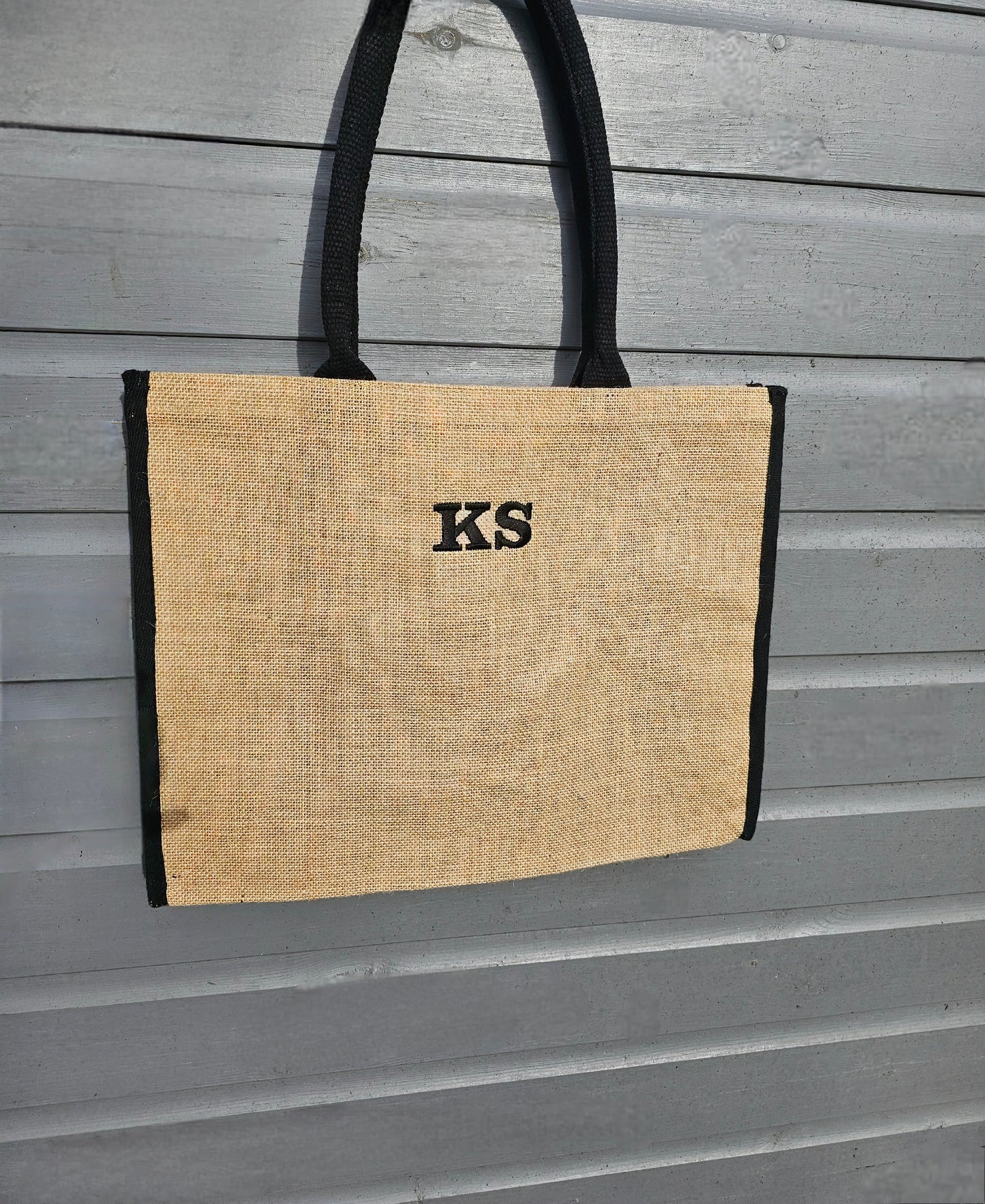 Beach Bag, Embroidered initials design