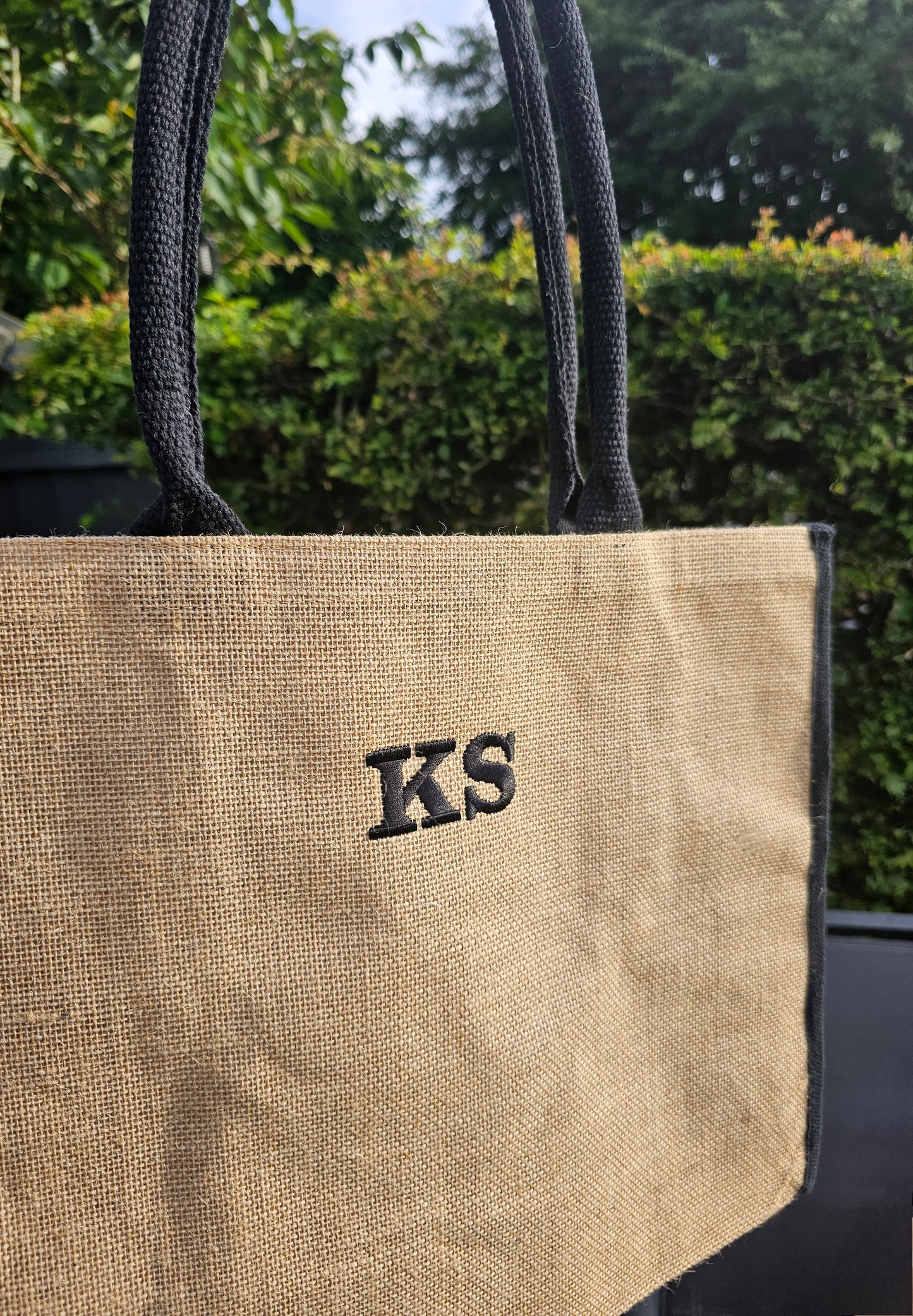 Beach Bag, Embroidered initials design