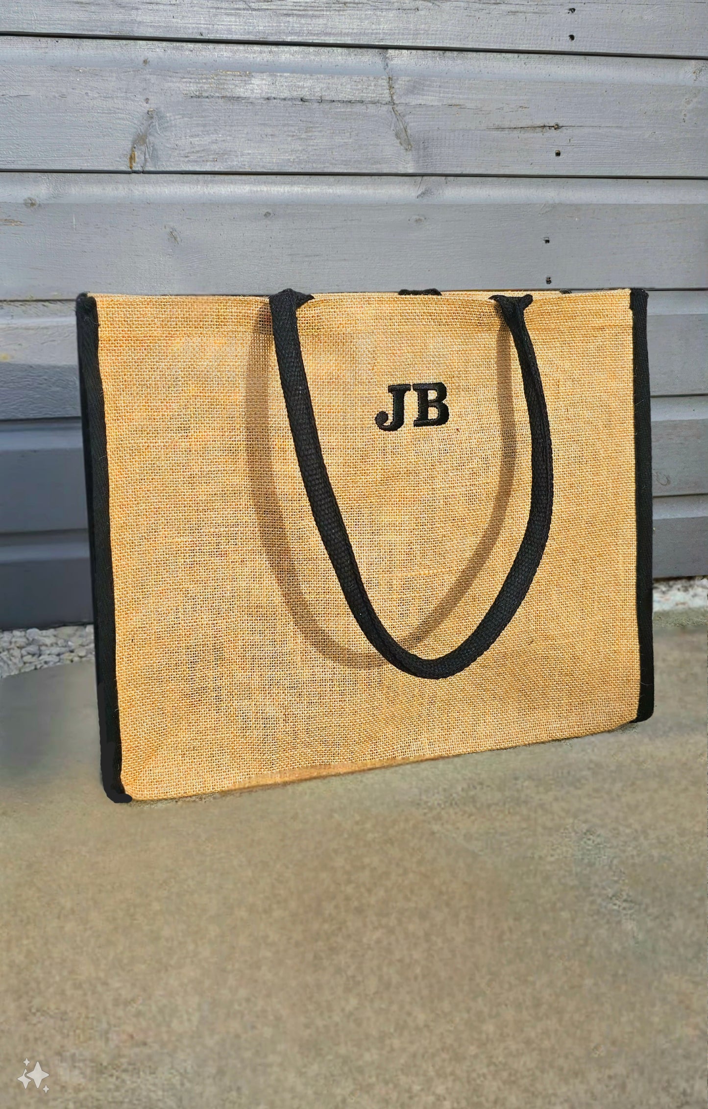 Beach Bag, Embroidered initials design