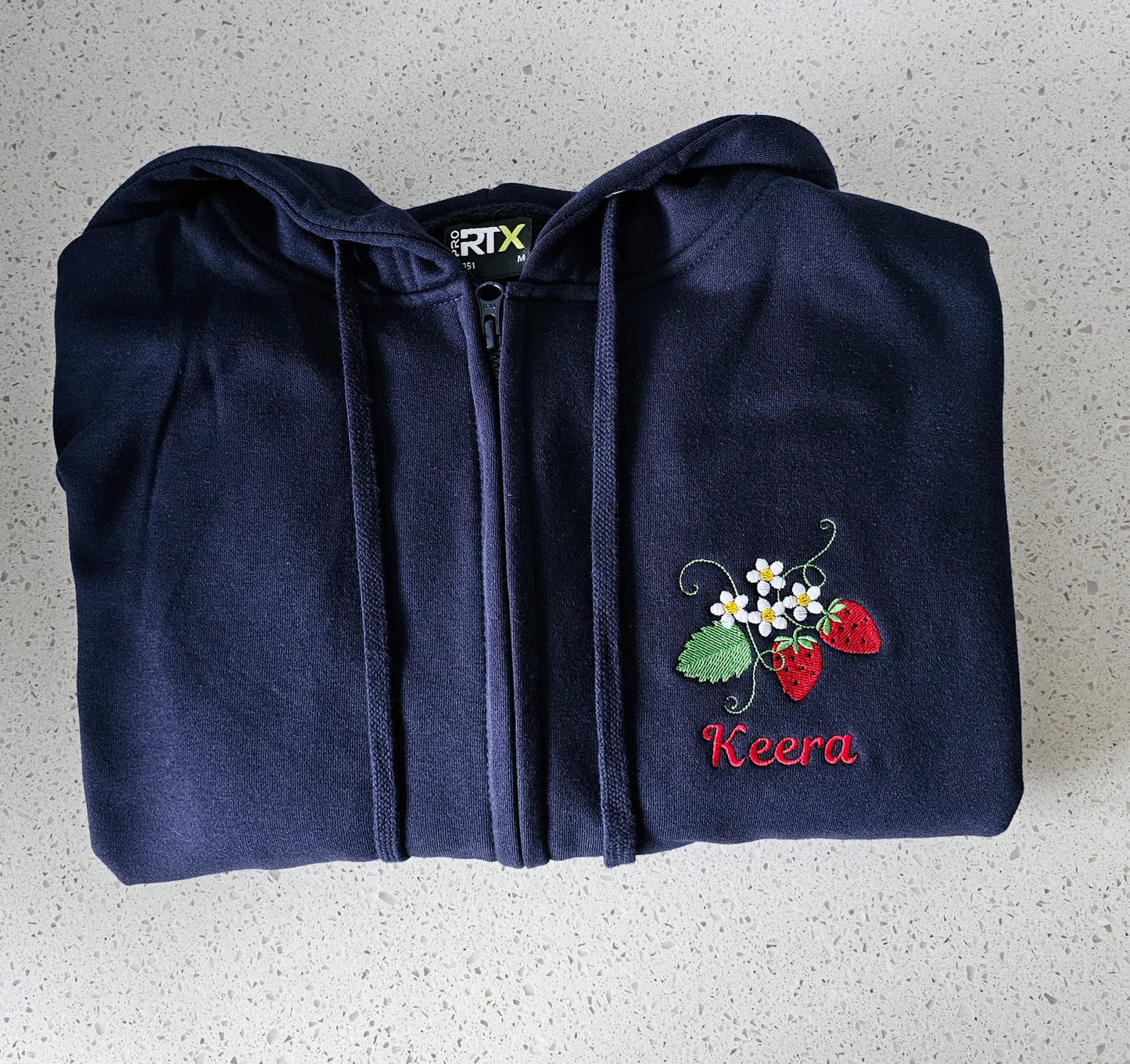 Strawberry Blossom Embroidered Personalised Fleece - Nurse Jacket - Midwife Jacket - Student fleece - Doctor jacket