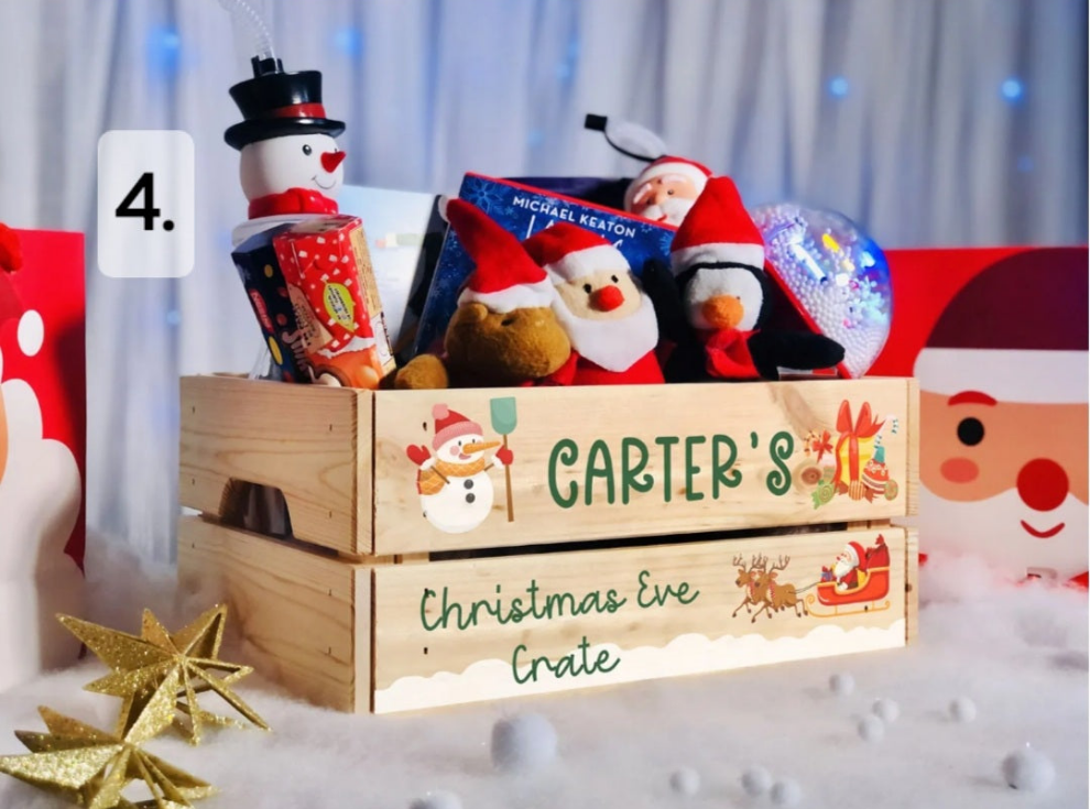 Christmas Crate - Wooden Christmas Crate - Personalised Christmas Eve Crate - UV Printed Crate