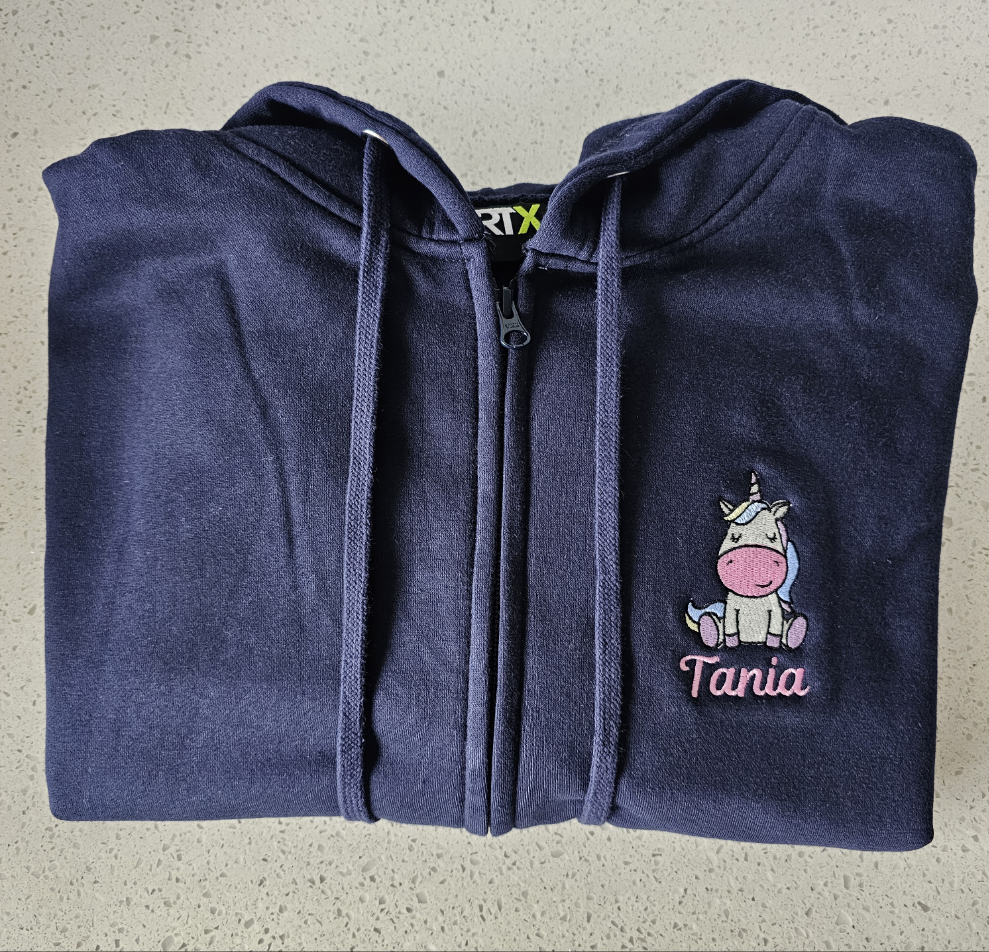 Embroidered Unicorn Hoodie - Healthcare NHS - Animal Design Embroidery