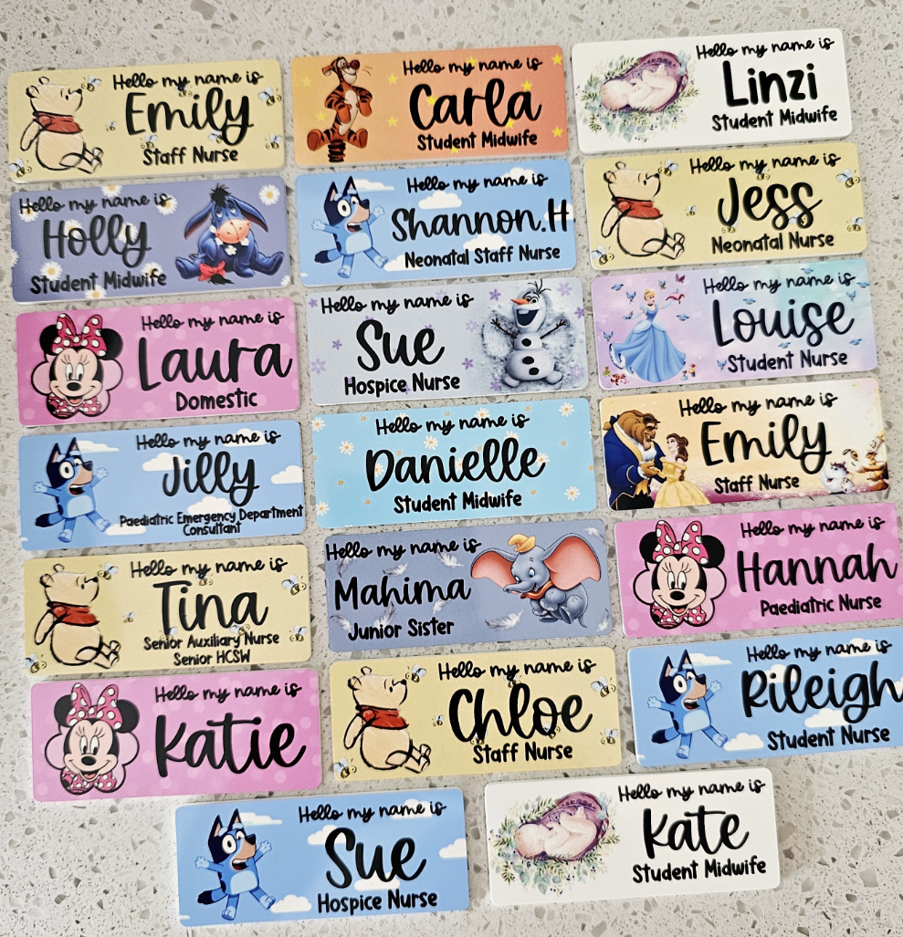 Midwife Name Badge, Nurse Name Badge, NHS Name Badge, Student Midwife Name Badge, Student Nurse Name Badge, Doctor Name Badge - ALL DESIGNS