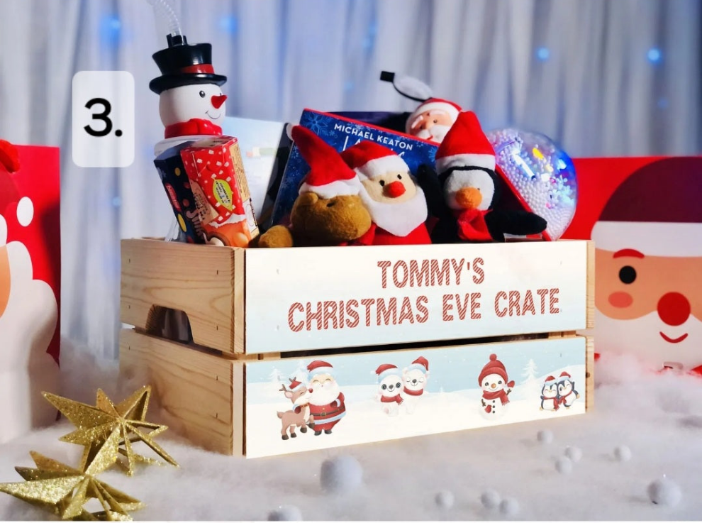 Christmas Crate - Wooden Christmas Crate - Personalised Christmas Eve Crate - UV Printed Crate