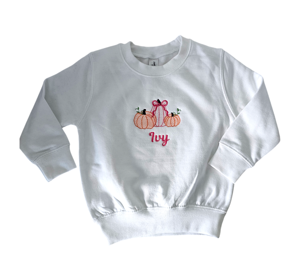 Pumpkin Sweatshirt - Personalised Autumn Jumper for Girls - Girls toddler Sweatshirt Pumpkin