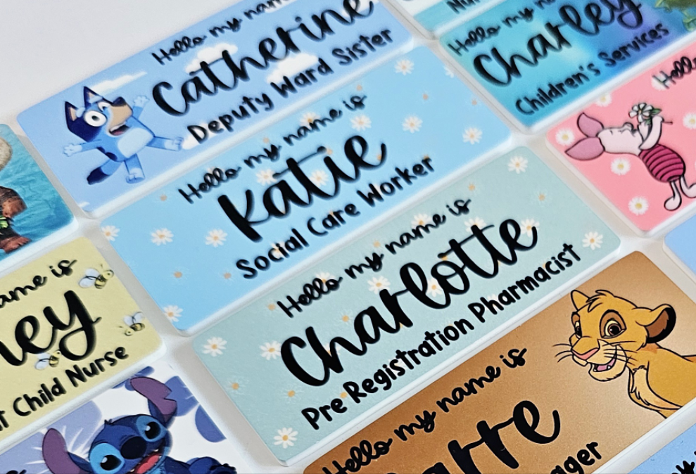 Floral name badge - hello my name is badge, student nurse, student midwife, midwife badge, nurse badge