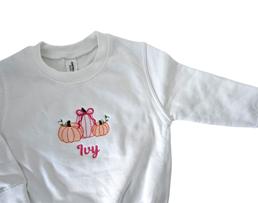 Pumpkin Sweatshirt - Personalised Autumn Jumper for Girls - Girls toddler Sweatshirt Pumpkin