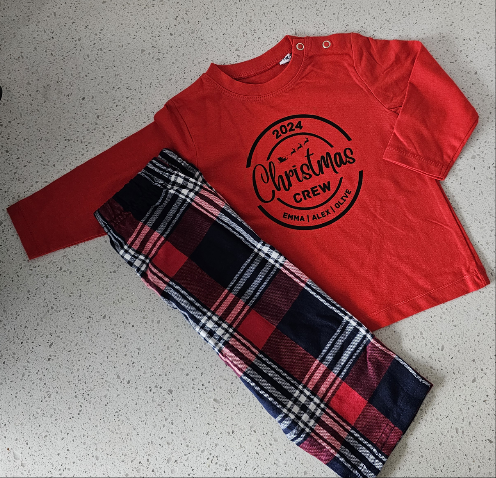 Personalised Christmas Family Pyjamas, Christmas Matching Pjs, Christmas Crew Pjs, Mummy Pyjamas, Daddy Pyjamas, Kids Pyjamas, Family Christmas Pjs