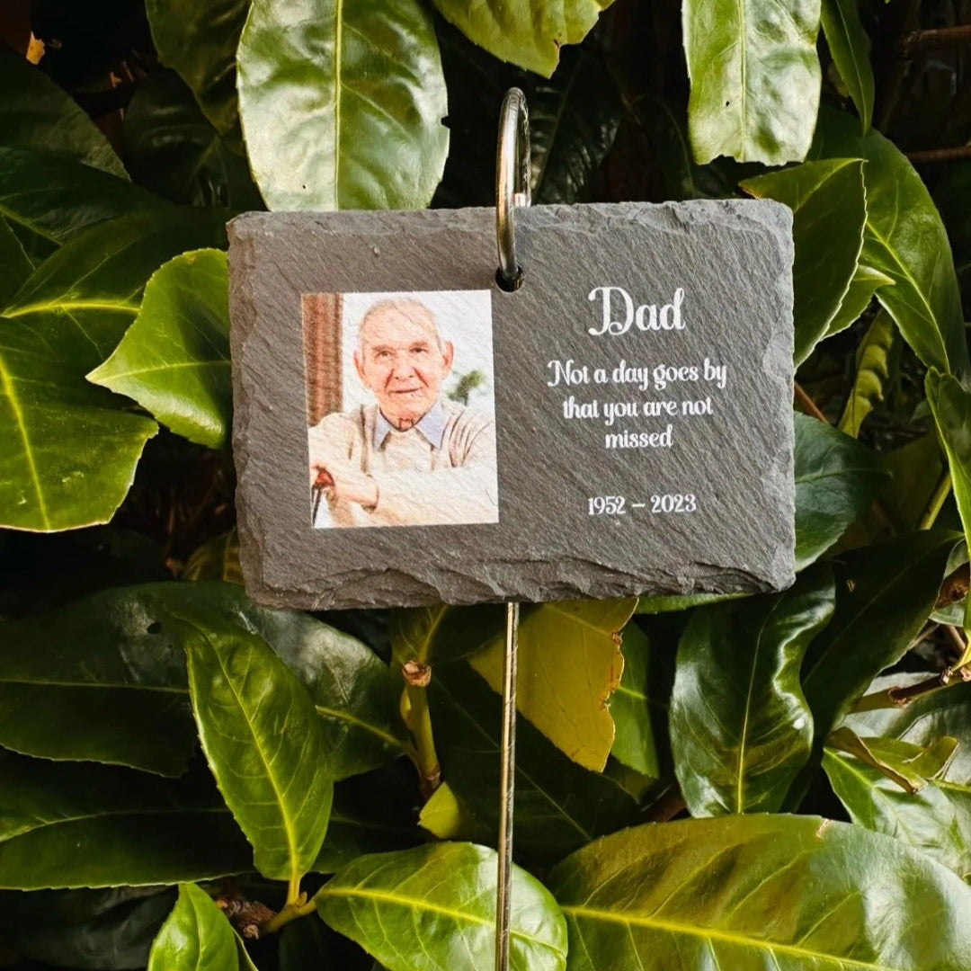 Personalised Slate Grave Stick - Memorial Stake - Memorial Marker