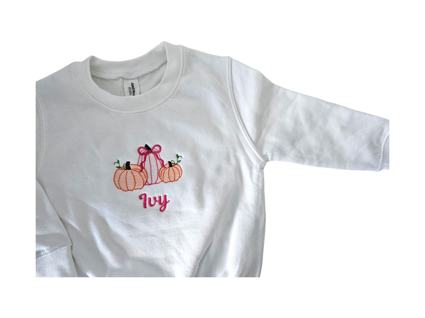 Pumpkin Sweatshirt - Personalised Autumn Jumper for Girls - Girls toddler Sweatshirt Pumpkin