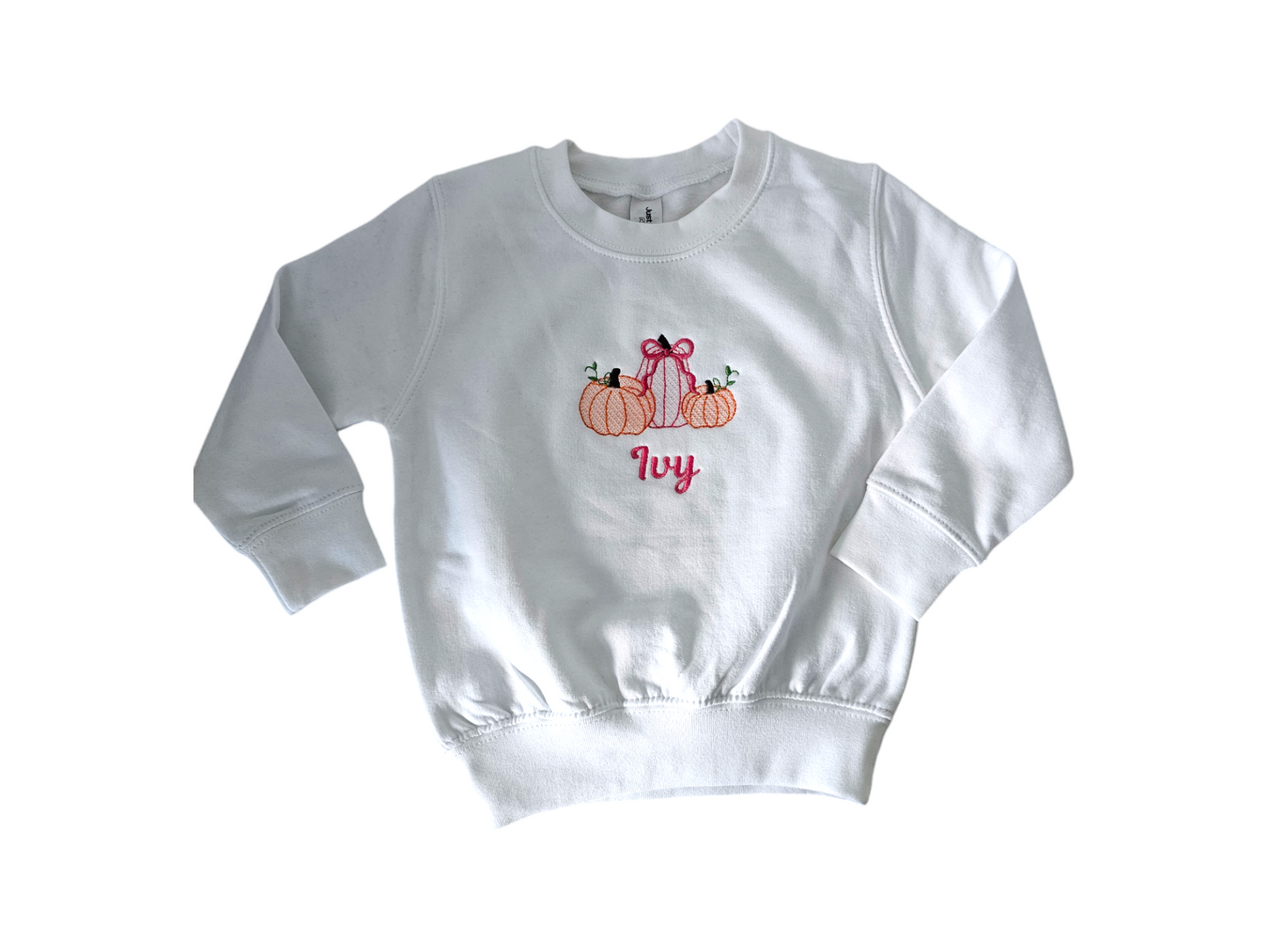 Pumpkin Sweatshirt - Personalised Autumn Jumper for Girls - Girls toddler Sweatshirt Pumpkin