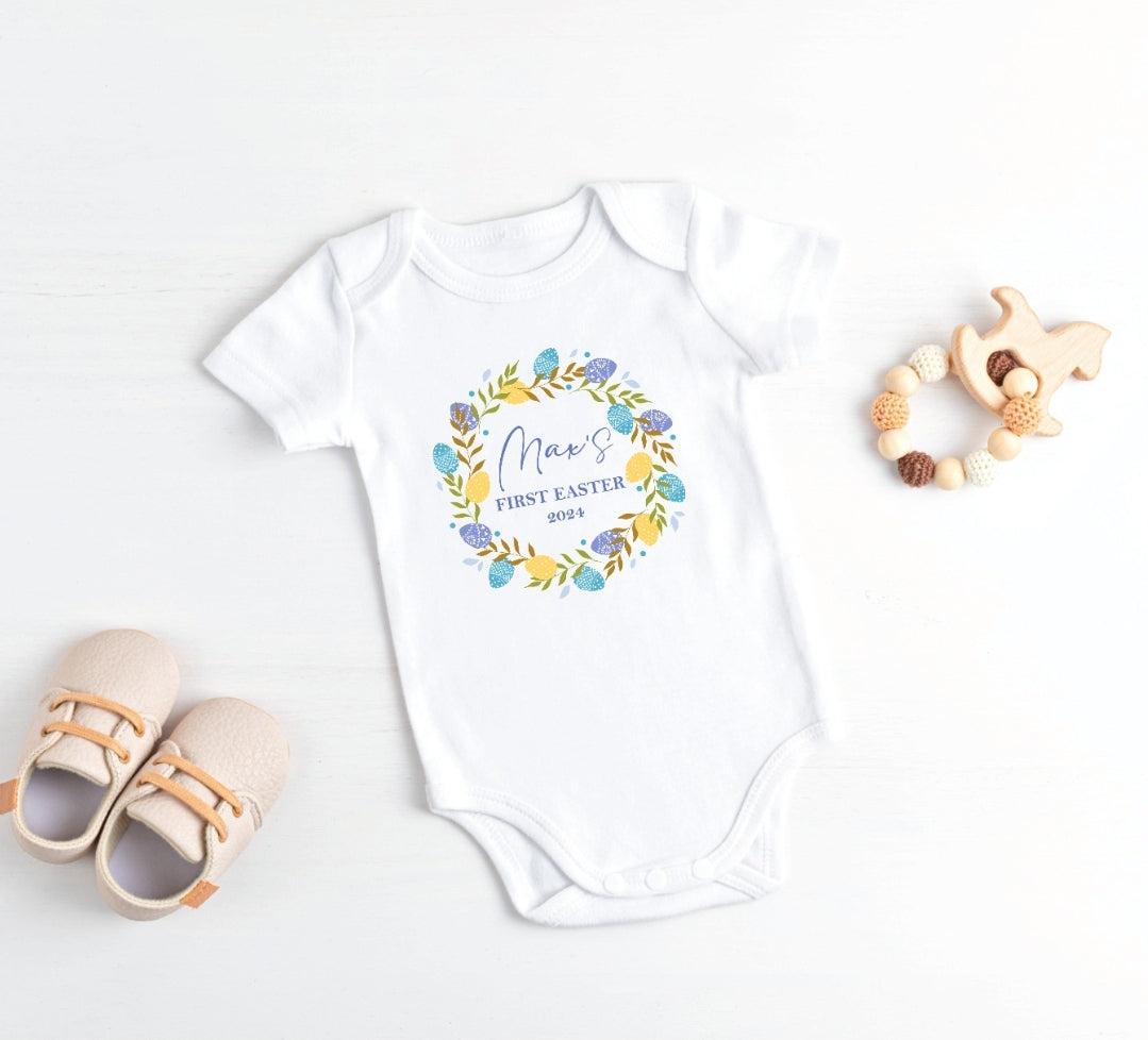 Babies Personalised Easter Vest, Babies First Easter Gift.