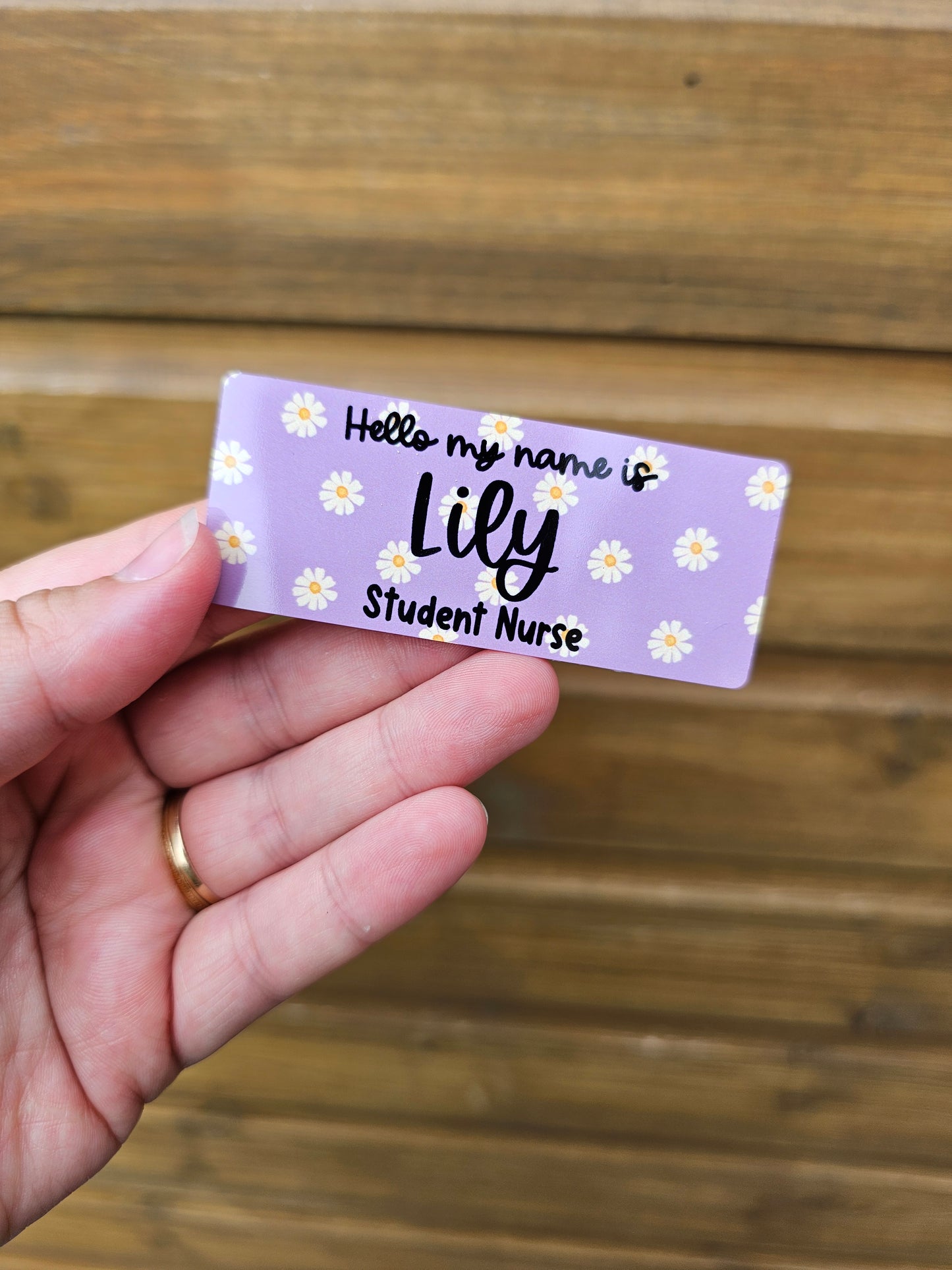 Floral name badge - hello my name is badge, student nurse, student midwife, midwife badge, nurse badge